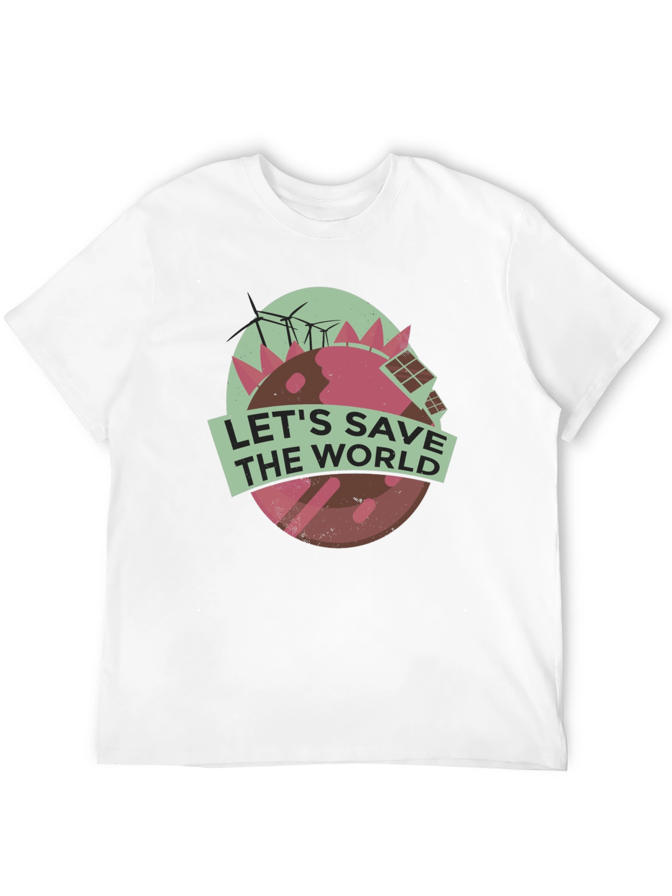 Black Eco-Friendly Earth Tee: Let's Save The World T-Shirt view 12
