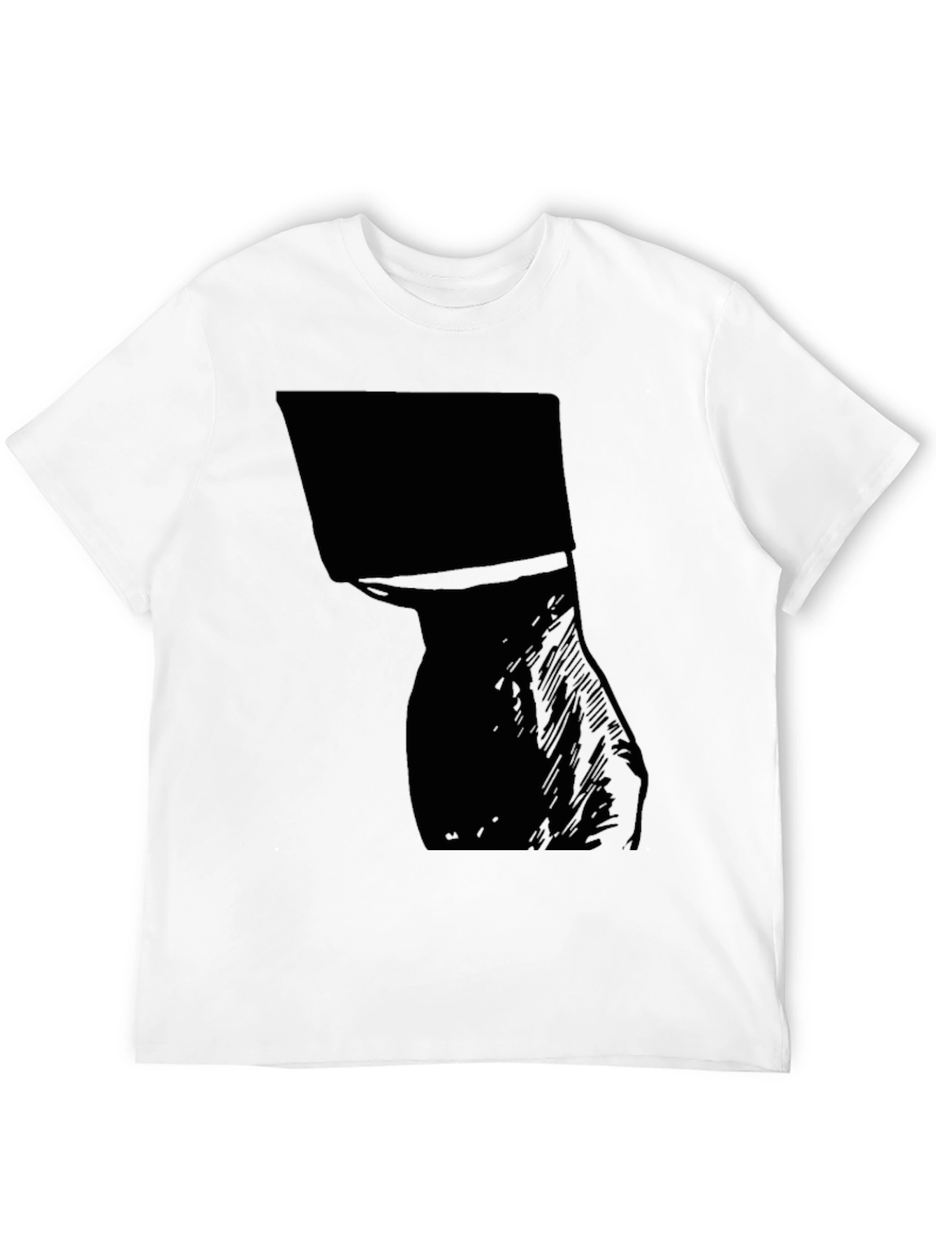 Black Men's Graphic Tee - Abstract Silhouette Design view 12