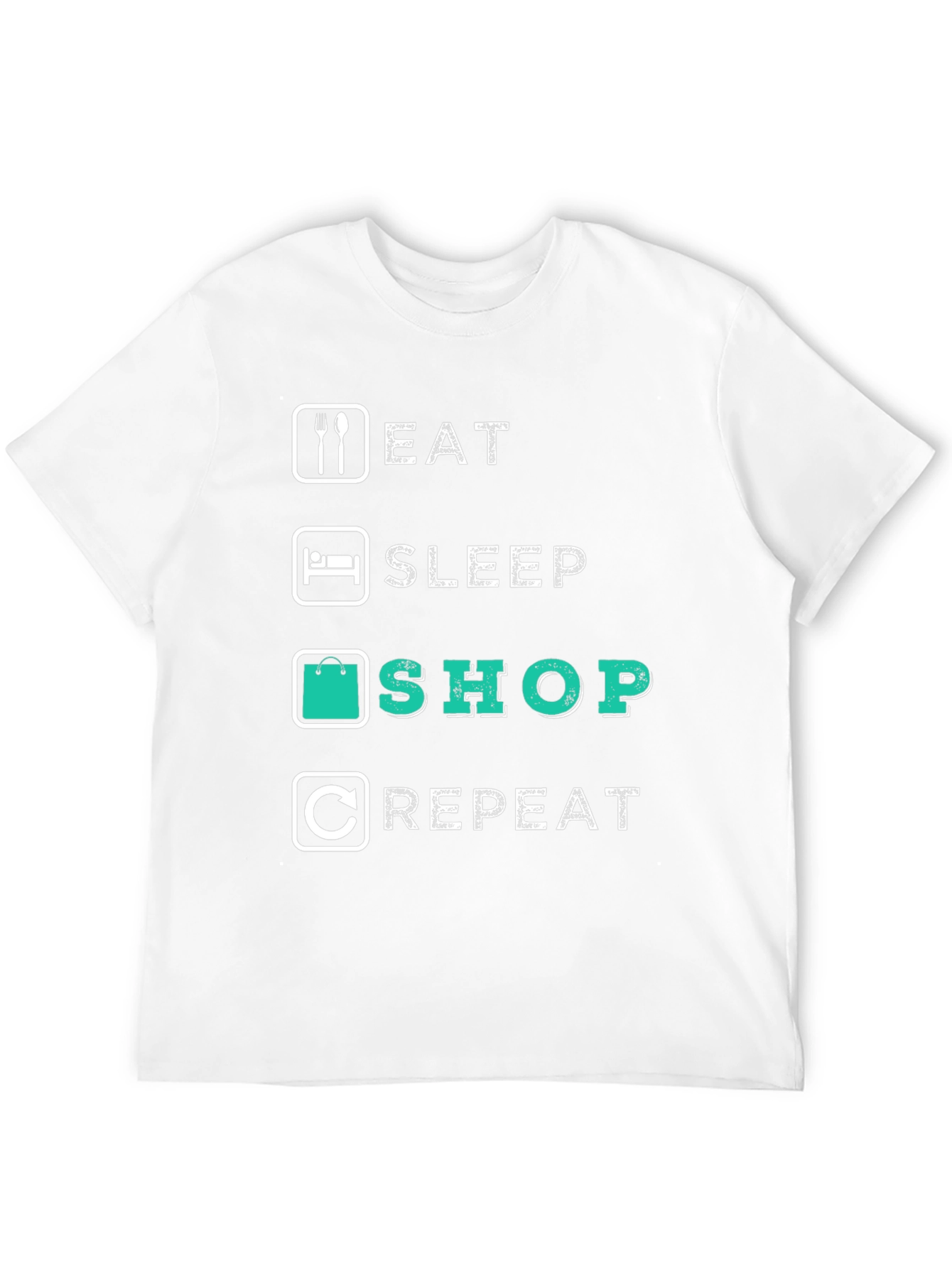 Black Eat Sleep Shop Repeat T-Shirt view 12