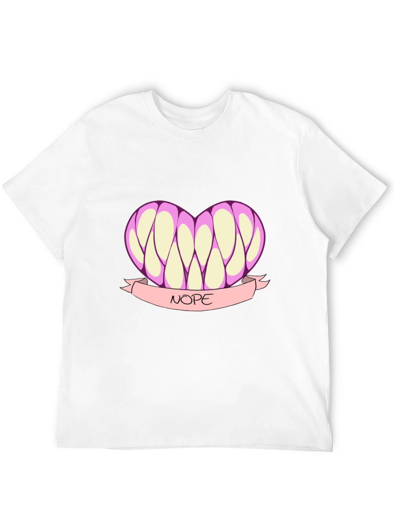 Black Nope Heart T-Shirt - Funny Graphic Tee view 12