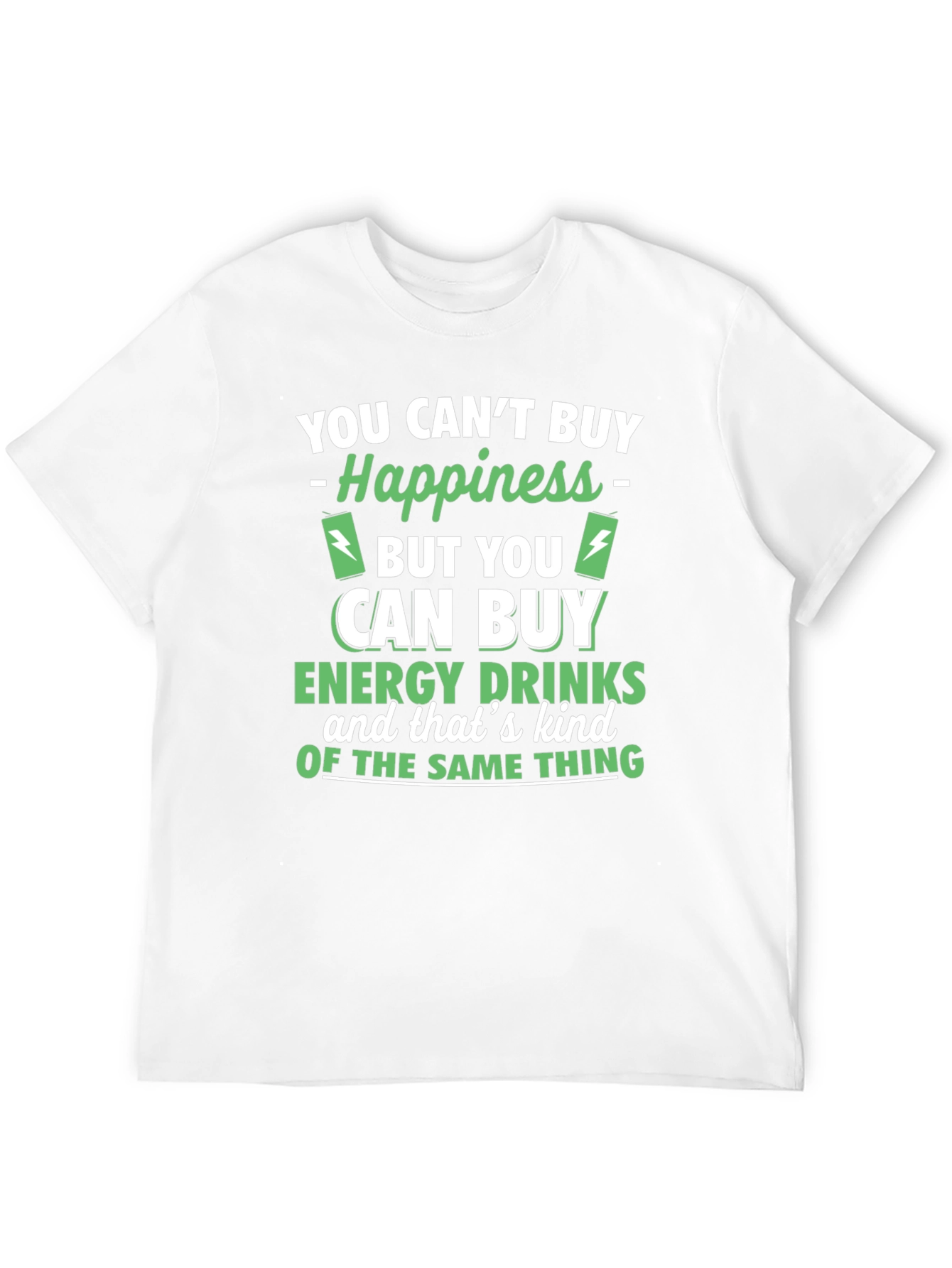 Black Happiness vs Energy Drinks Funny Graphic Tee view 12