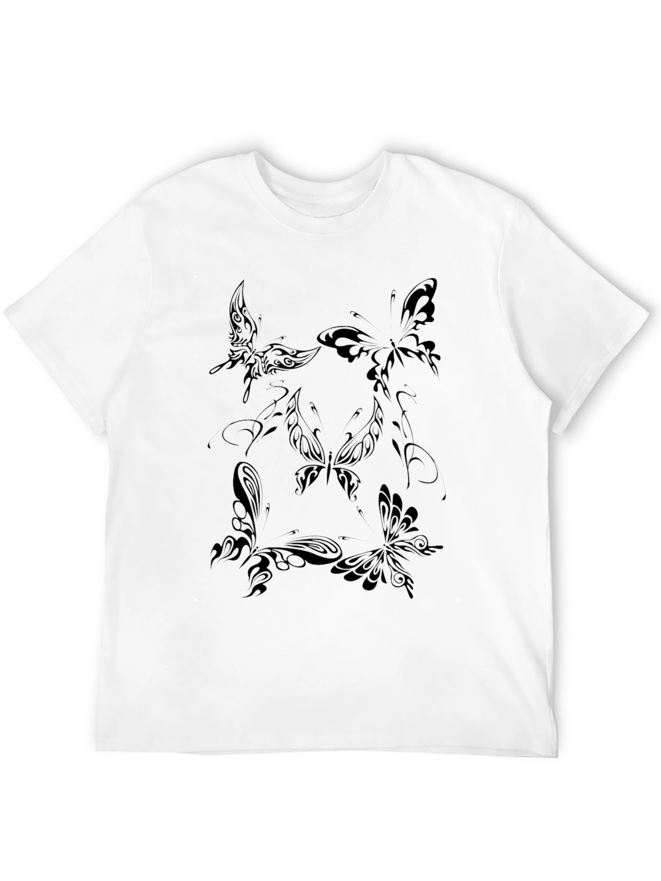 Black Butterfly Tattoo Graphic Black T-Shirt view 12