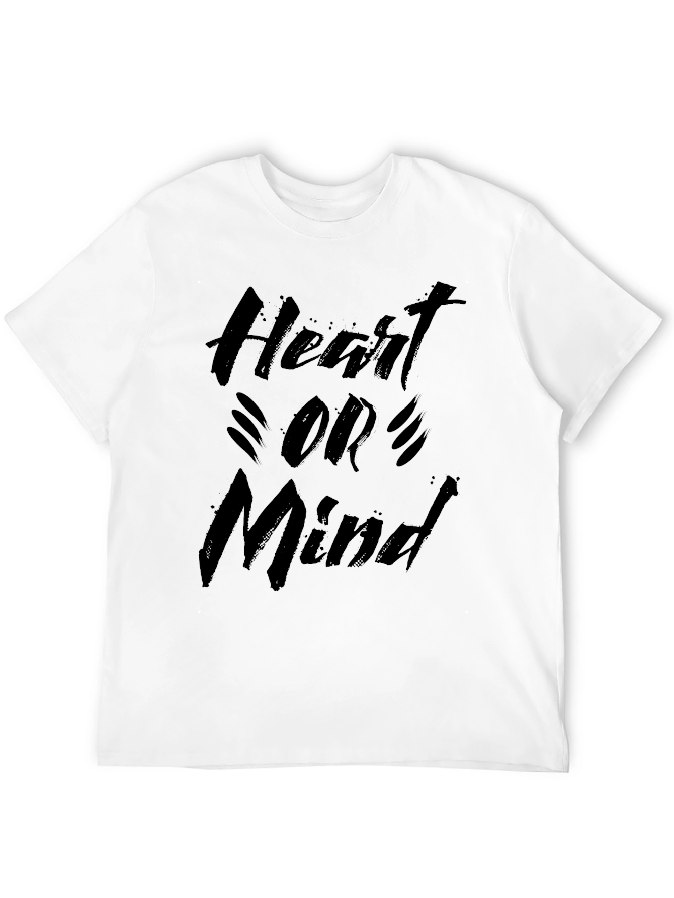 Black Heart or Mind Graphic Tee - Casual Black T-Shirt view 12