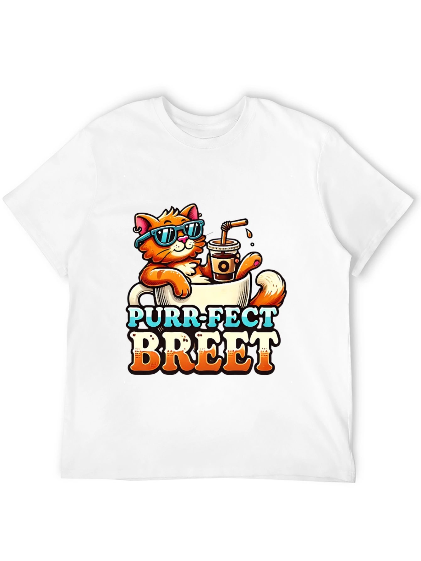 Black Purr-Fect Brew T-Shirt: Cat Coffee Lover Tee view 12