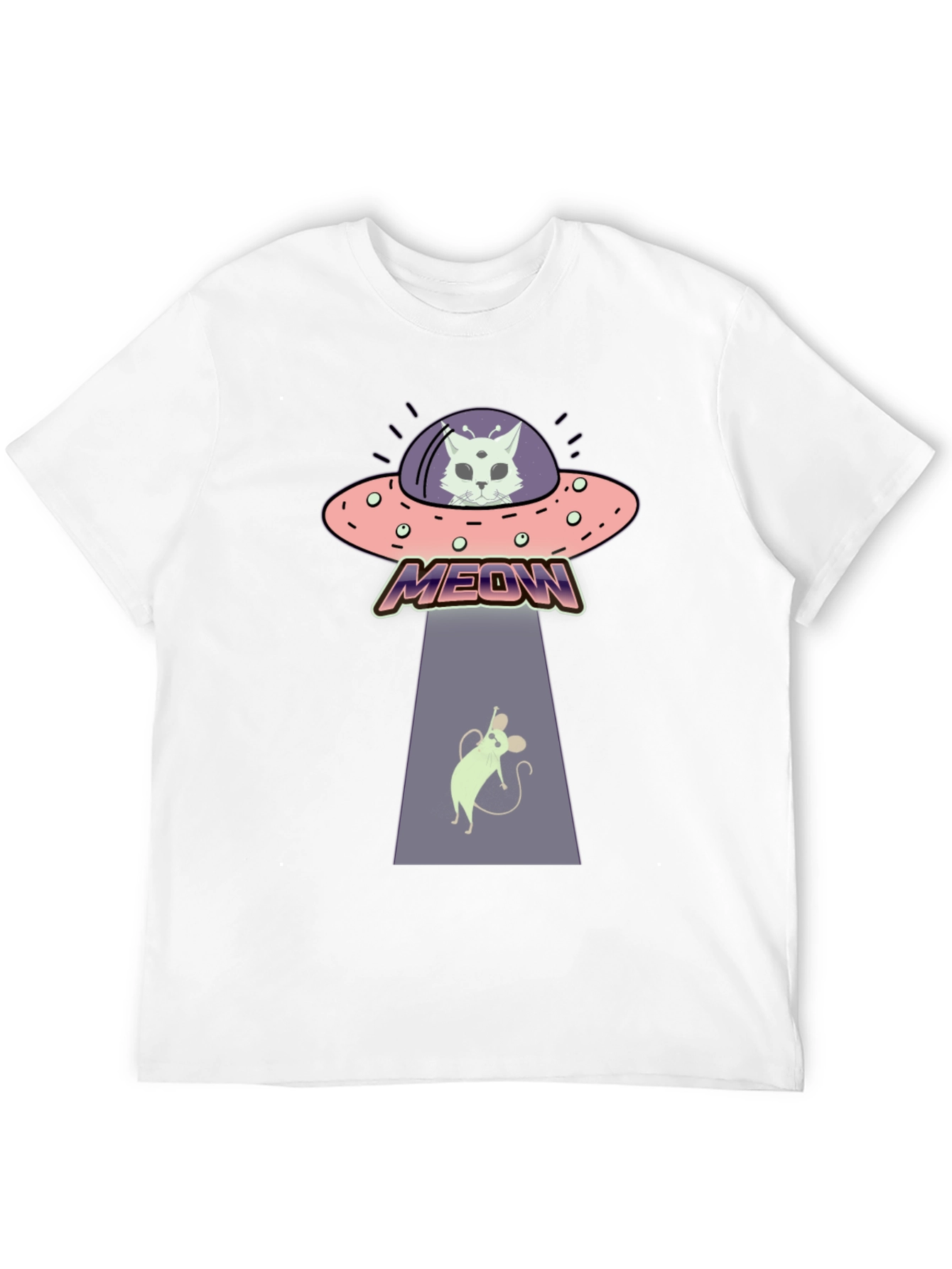 Alien Cat Abduction T-Shirt - Meow! - 12