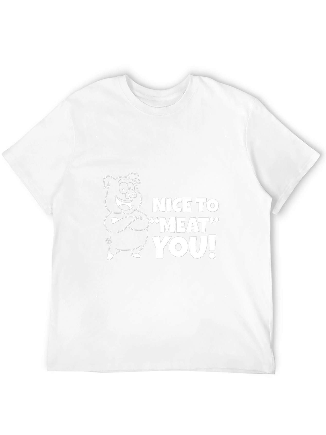 Black Nice to Meat You Pig Graphic Black T-Shirt view 12