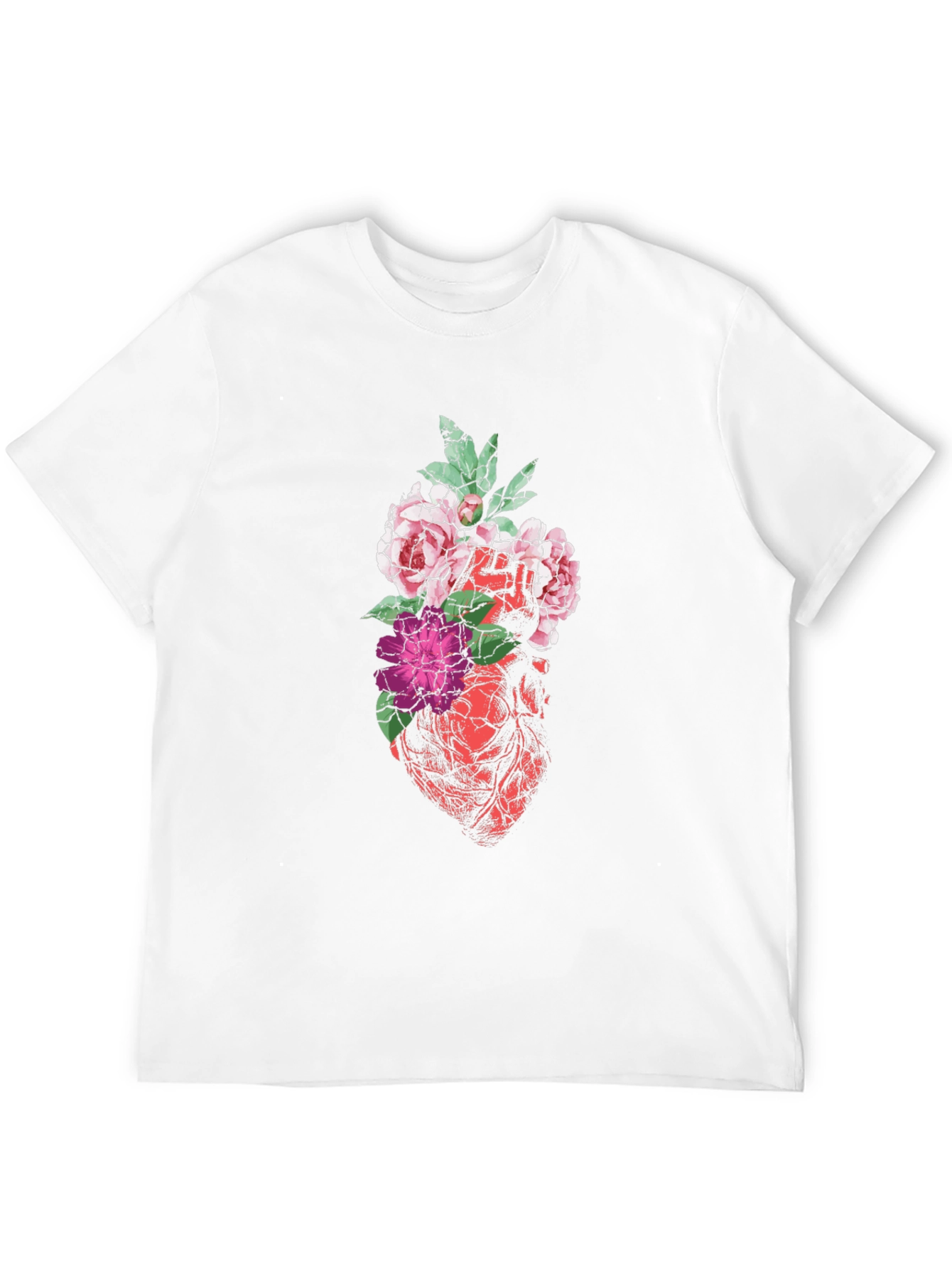 Black Floral Heart Graphic Tee - Black view 12