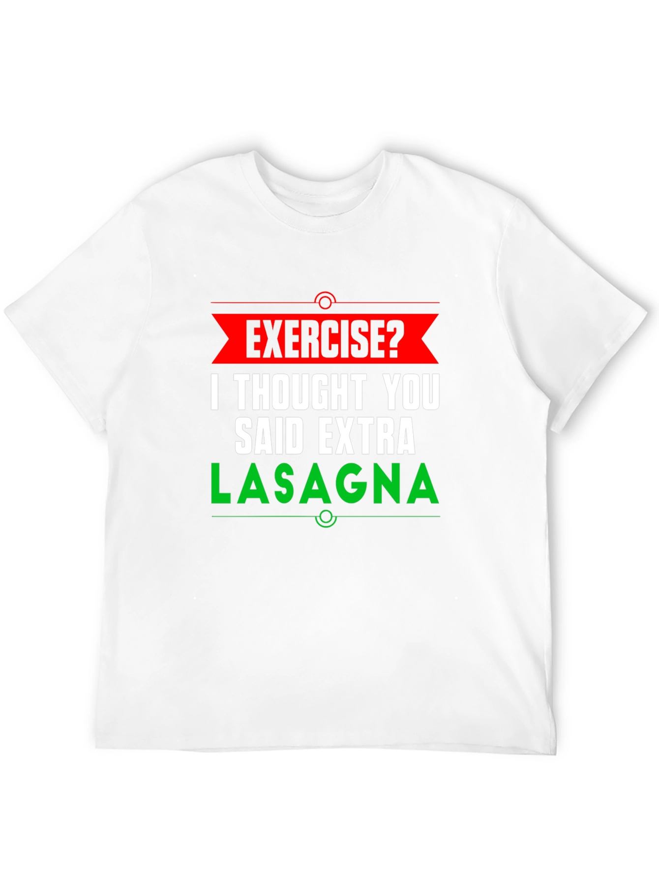 Black Funny Exercise Lasagna Graphic T-Shirt view 12