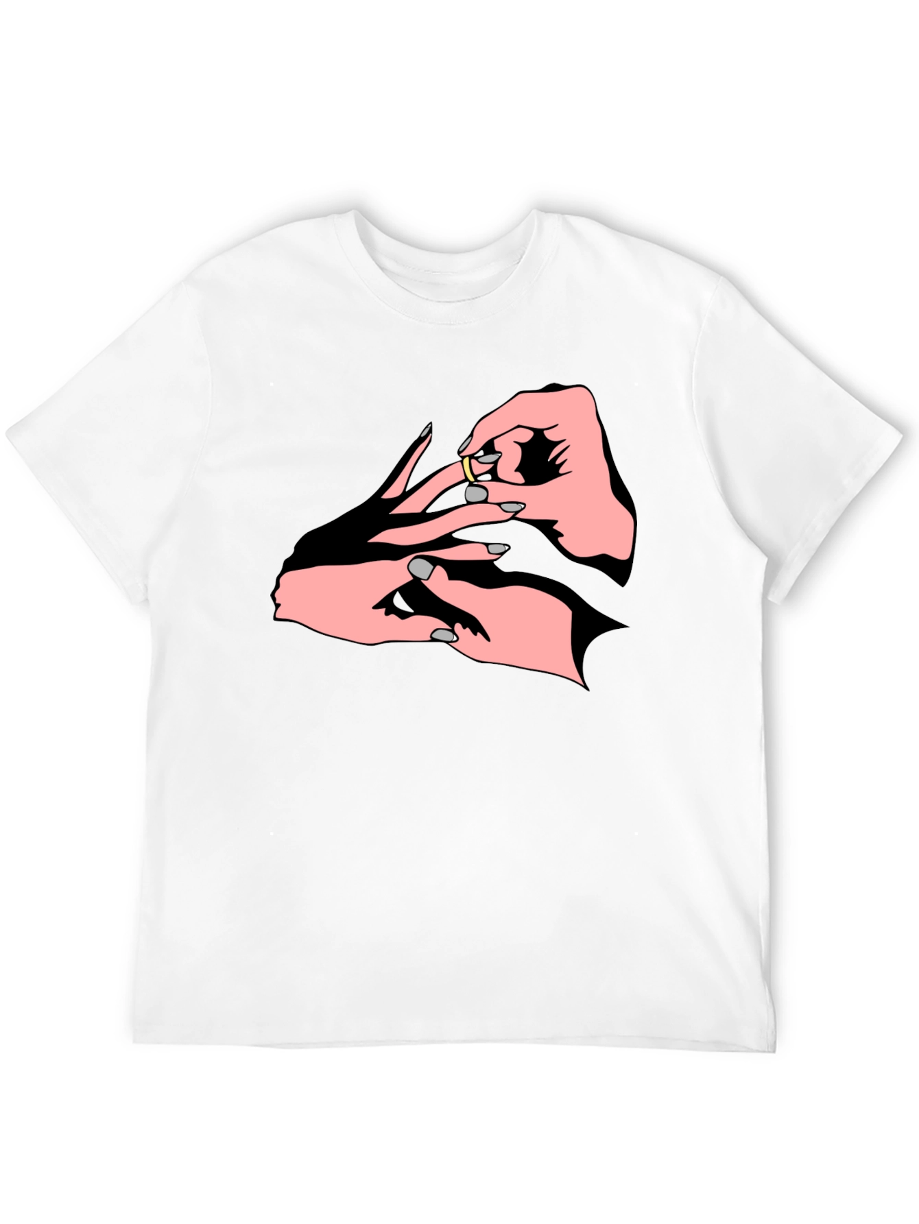 Black Engagement Ring Graphic T-Shirt view 12