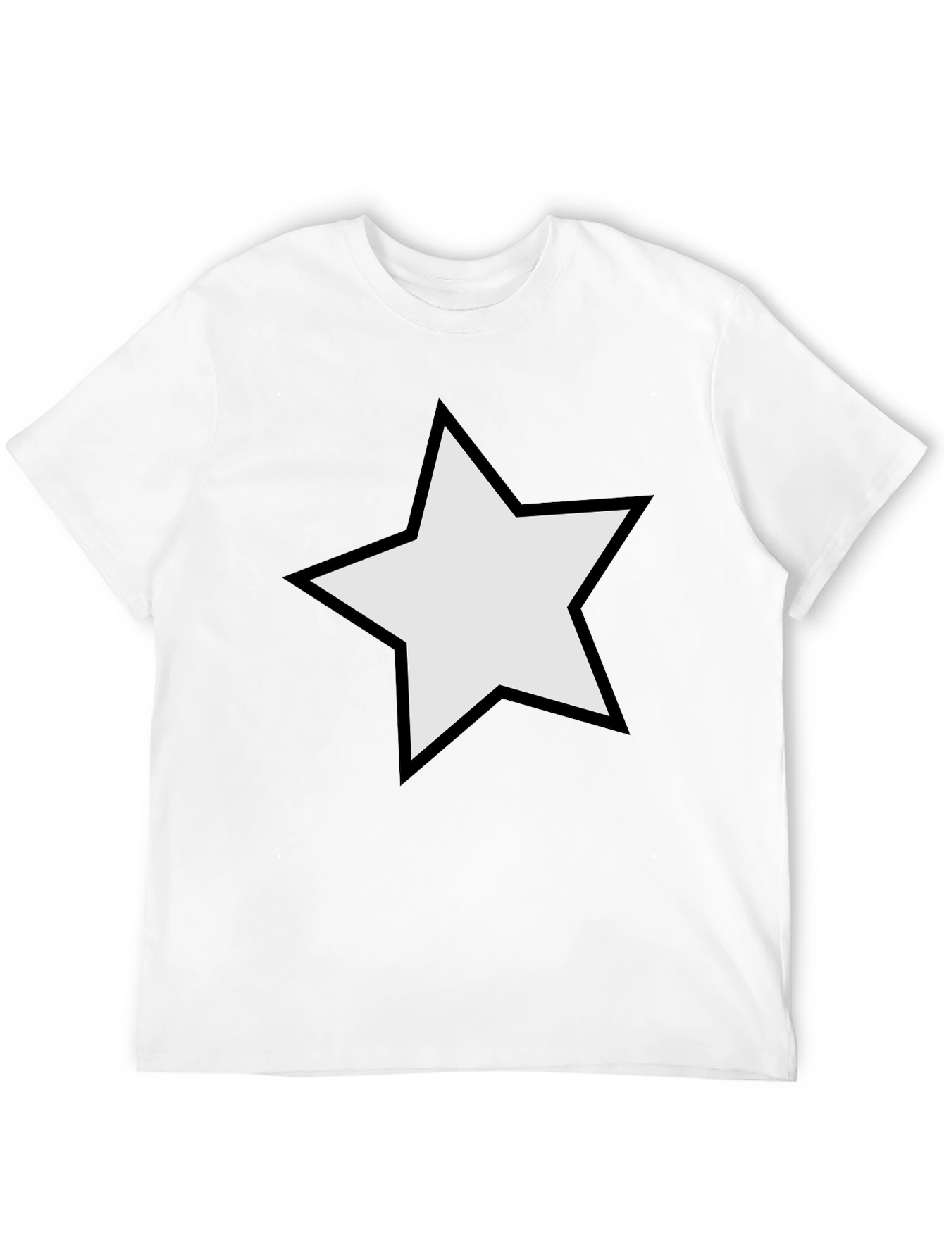Black Black T-Shirt with Star Design Casual Wear view 12