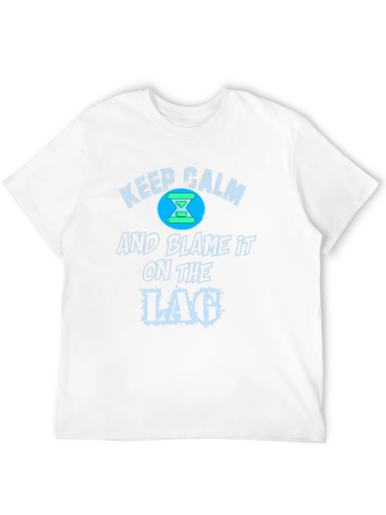 Black Keep Calm Blame Lag Funny Gamer T-Shirt view 12