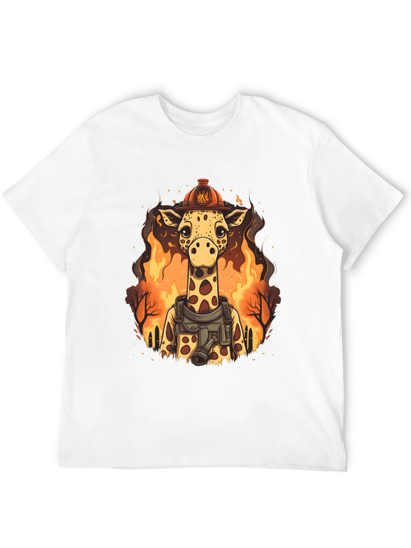 Black Giraffe Firefighter Graphic Tee view 12