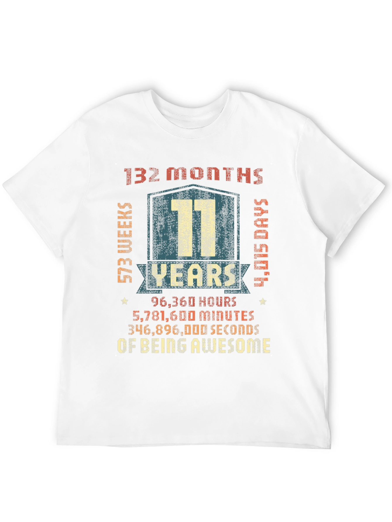 Black 11 Years of Being Awesome Graphic Tee view 12