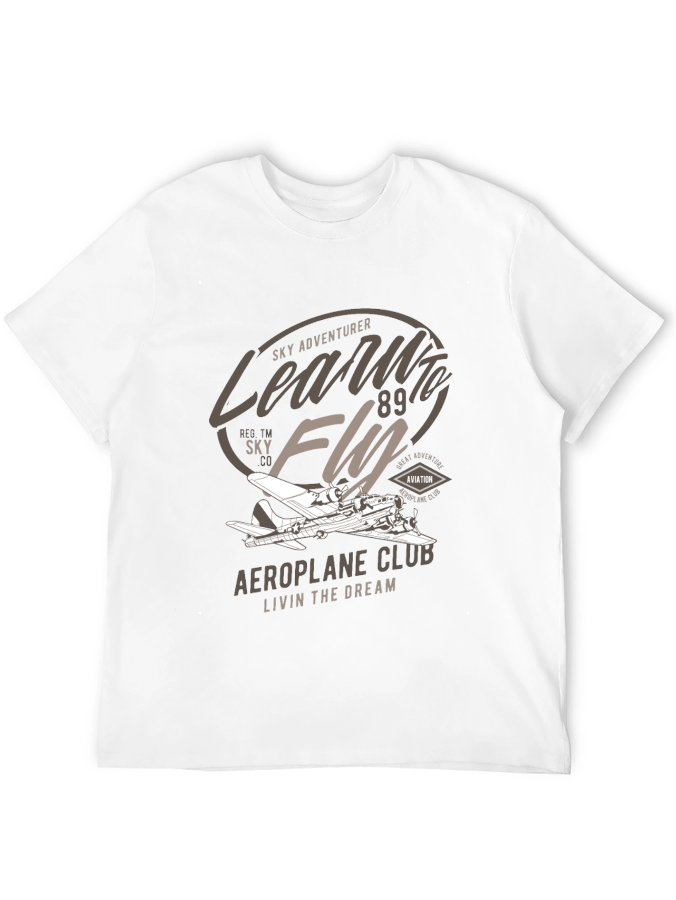 Black Vintage Aeroplane Club T-Shirt - Sky Adventurer view 12
