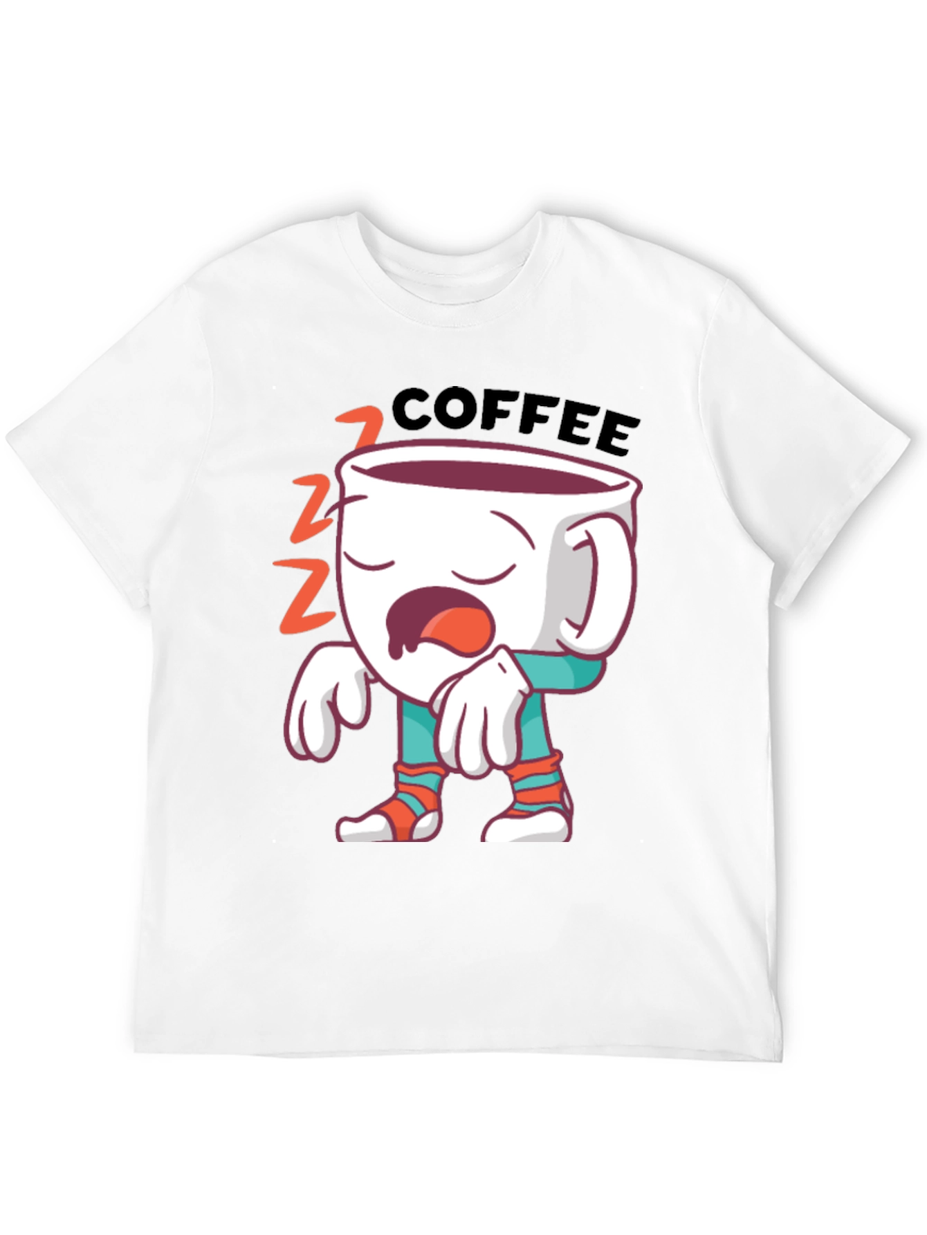 Black Funny Sleepy Coffee T-Shirt - Wake Up Call Tee view 12