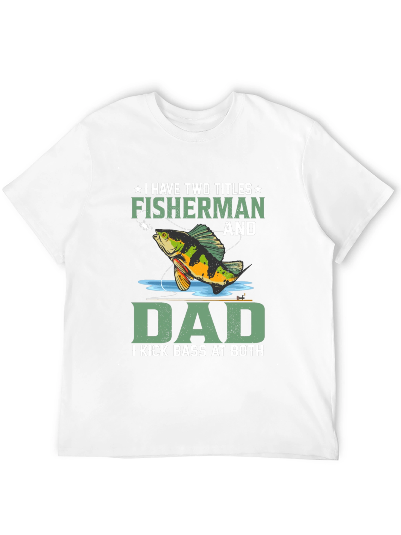 Black Fisherman Dad T-Shirt: I Kick Bass At Both view 12