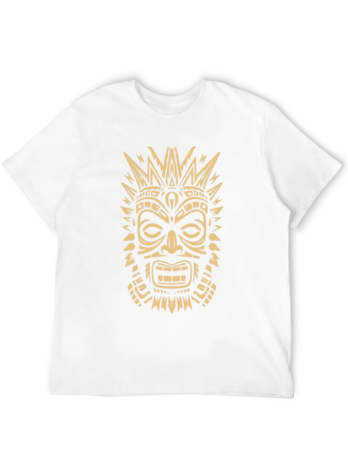 Black Tribal Mask Graphic Tee - Men's Black T-Shirt view 12