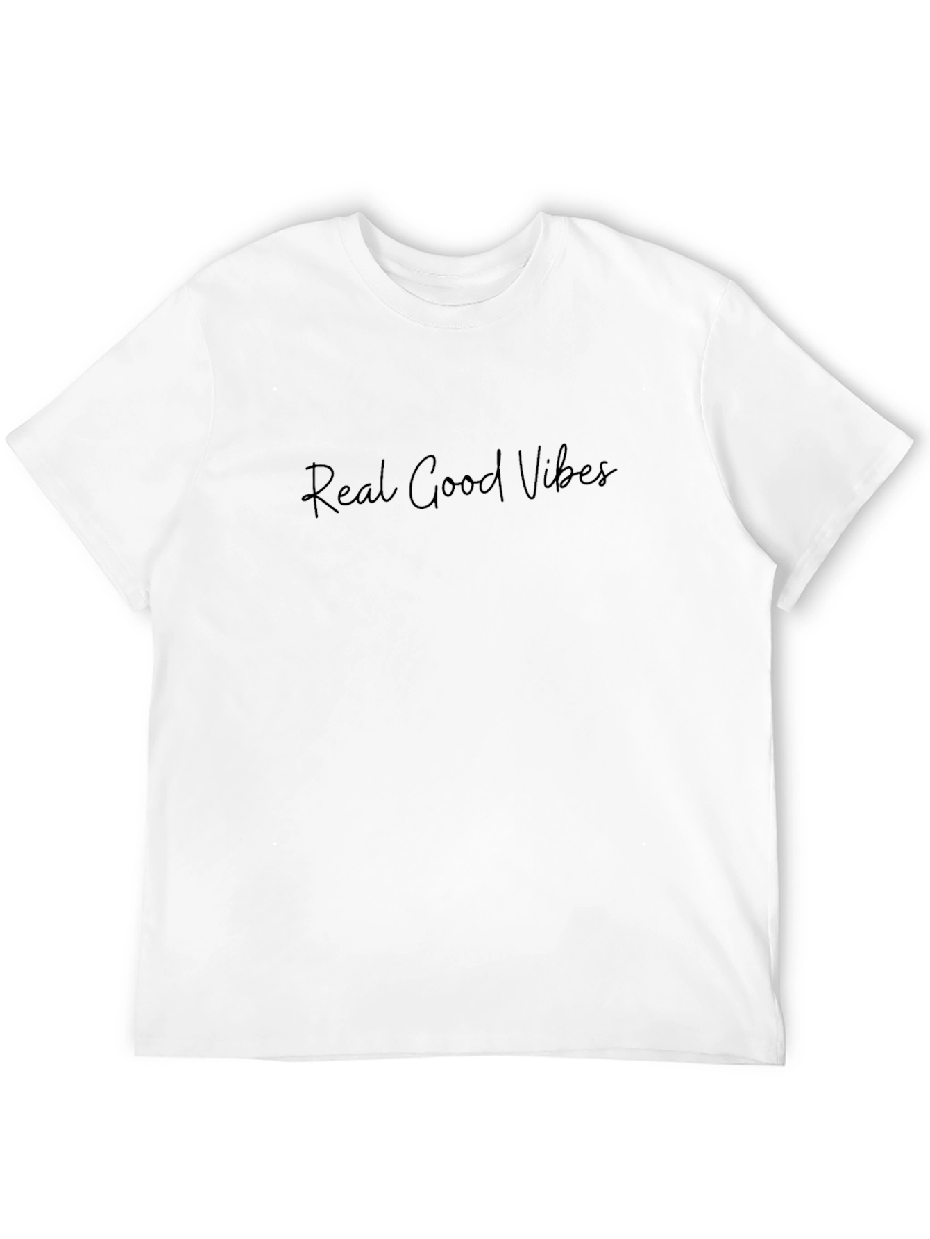 Black Real Good Vibes Black T-Shirt view 12