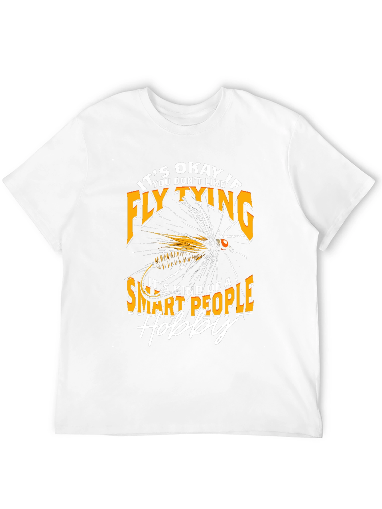 Black Fly Tying Hobby T-Shirt - Smart People Design view 12
