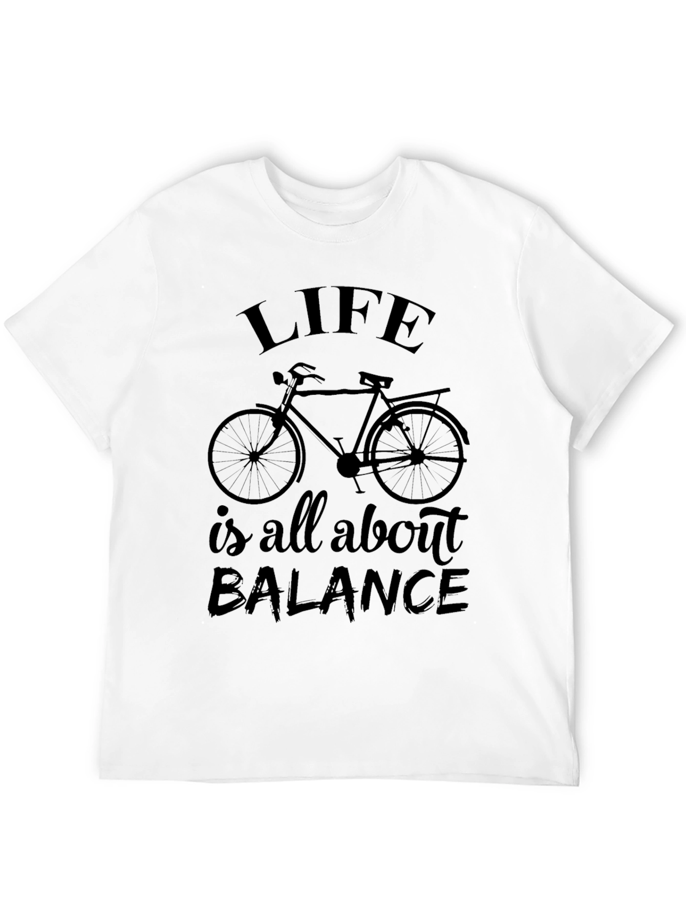 Black Life is Balance T-Shirt - Bicycle Design view 12