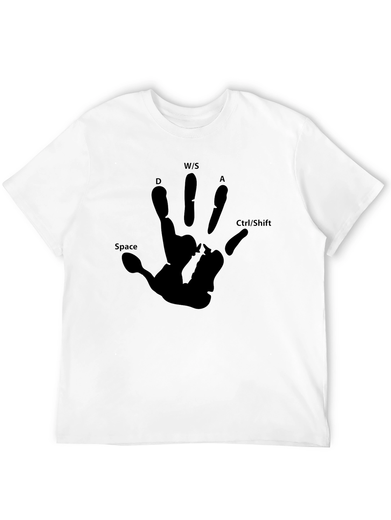 Black Gamer Handprint Black T-Shirt view 12