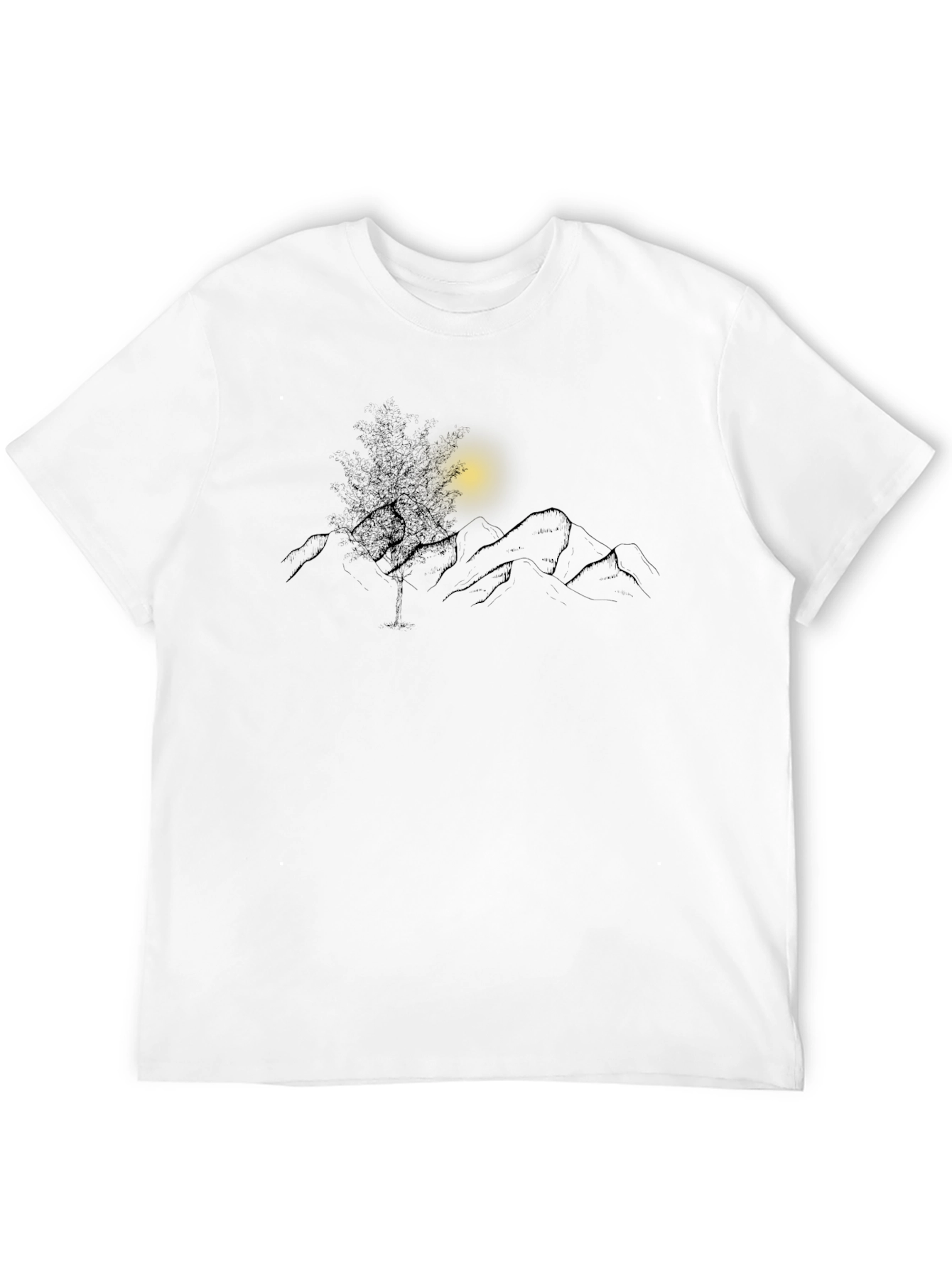 Black Mountainscape Graphic Black Tee view 12