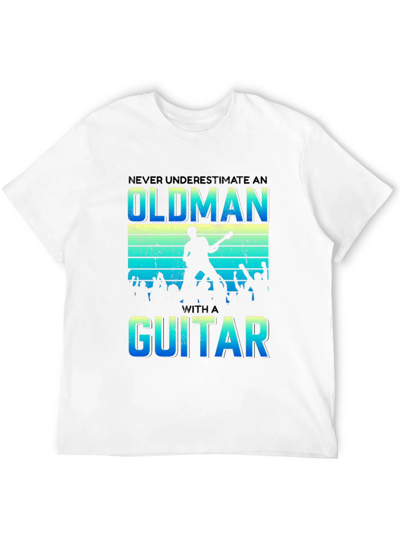 Black Never Underestimate an Old Man with a Guitar T-Shirt view 12