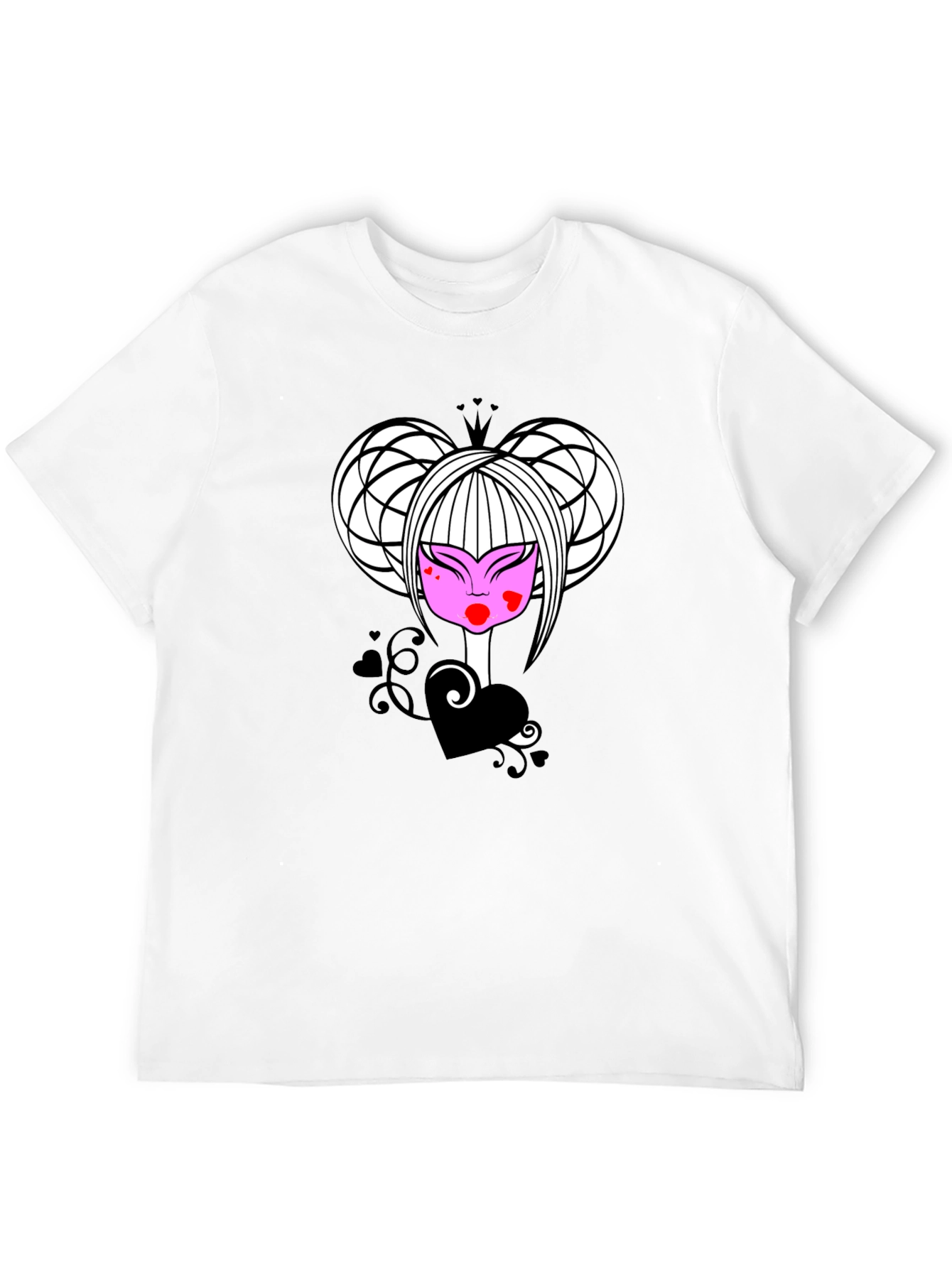 Black Queen of Hearts Graphic Tee - Black view 12