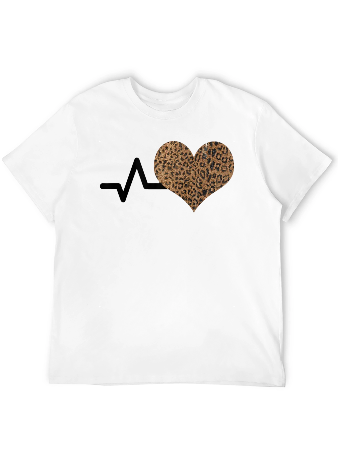 Black Leopard Heartbeat T-Shirt - Stylish Graphic Tee view 12