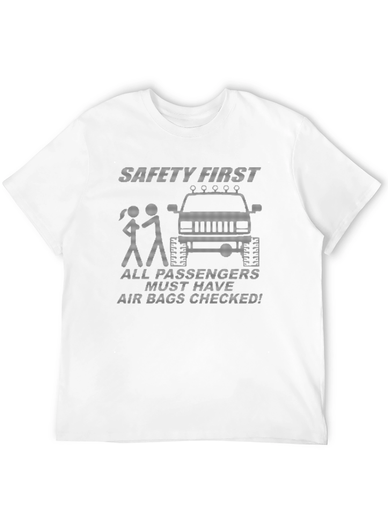 Black Safety First Air Bags Checked Black T-Shirt view 12