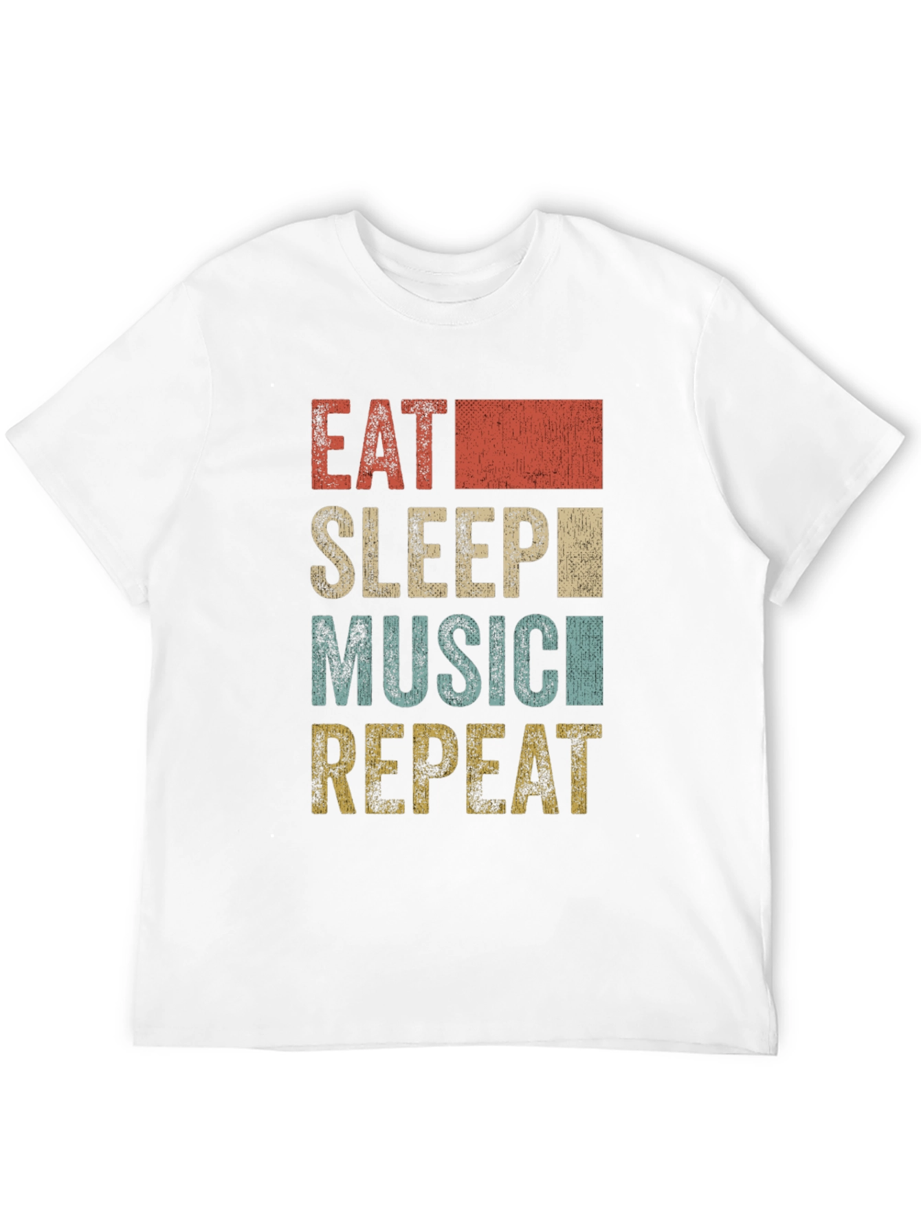 Black Eat Sleep Music Repeat Graphic Tee view 12