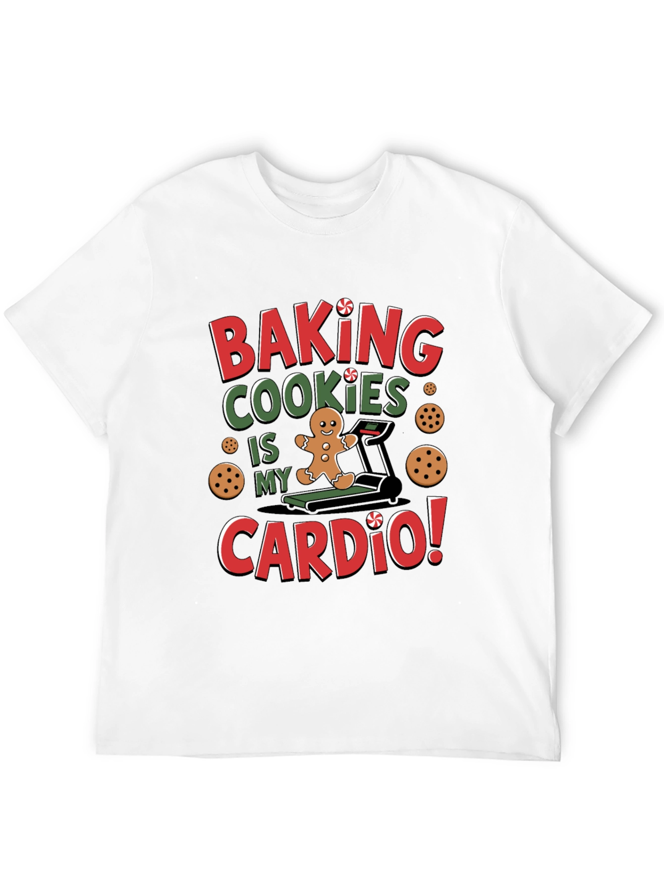 Black Baking Cookies Cardio T-Shirt - Funny Christmas Tee view 12