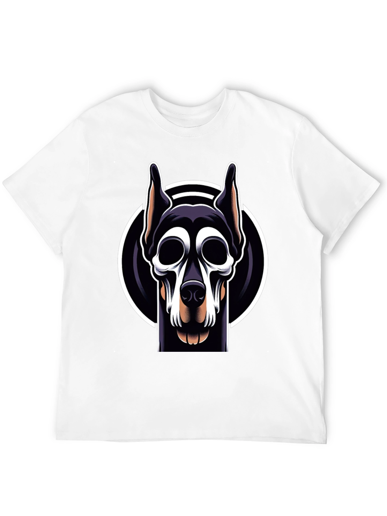 Black Doberman Skull Graphic Tee - Black view 12