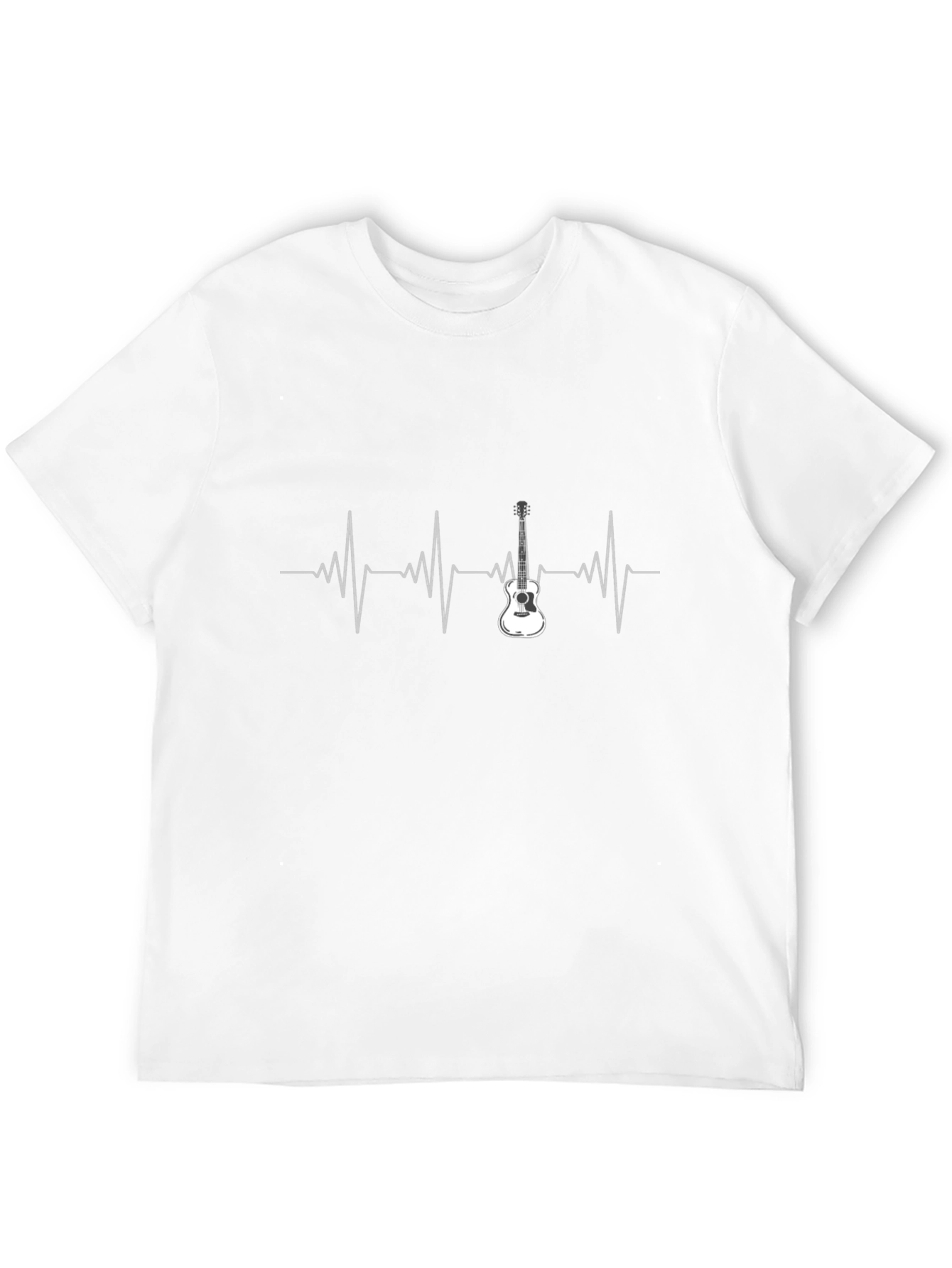 Black Guitar Heartbeat Graphic Tee - Black view 12