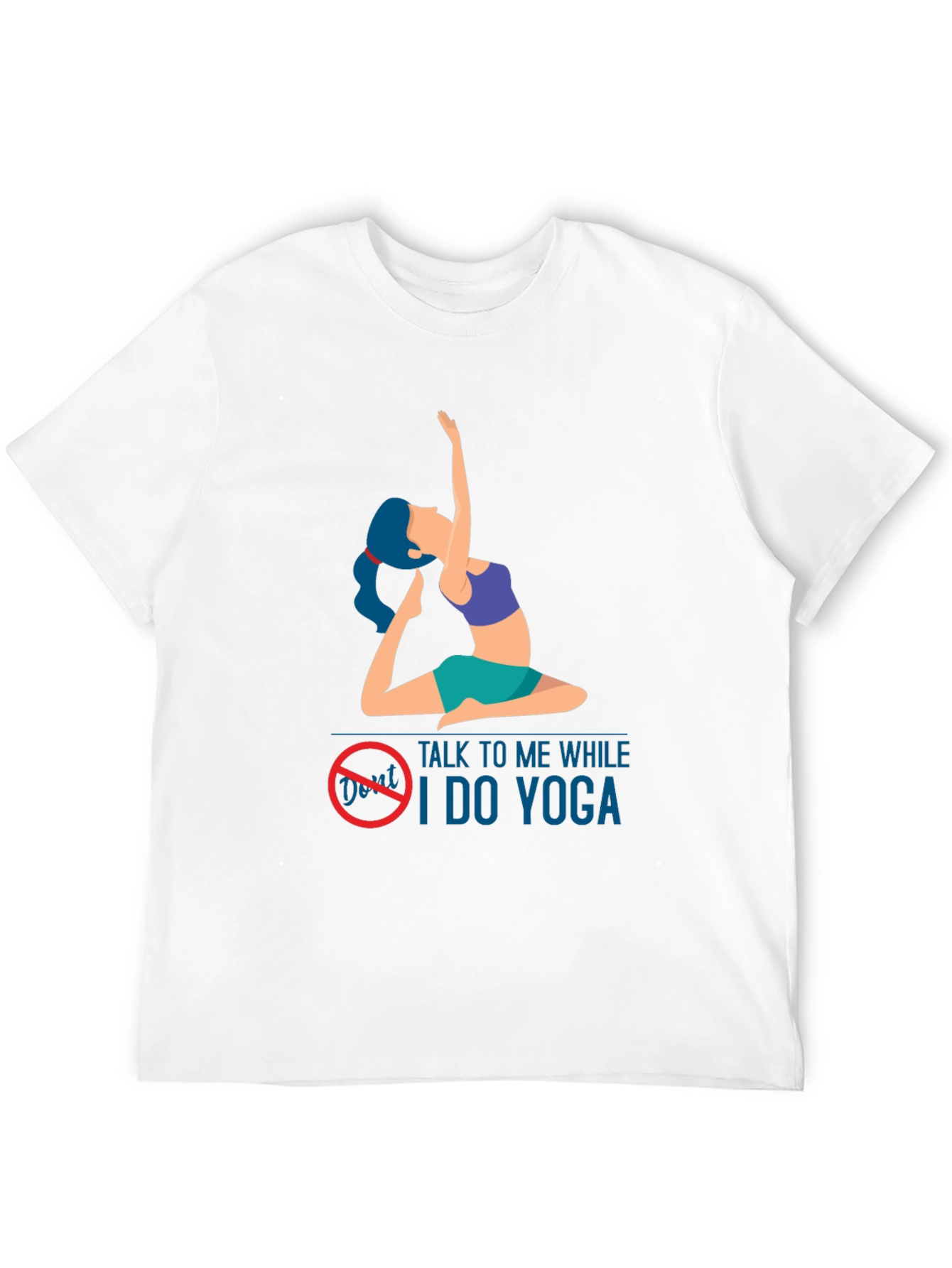 Black Yoga Lover T-Shirt: Don't Talk to Me While I Do Yoga view 12