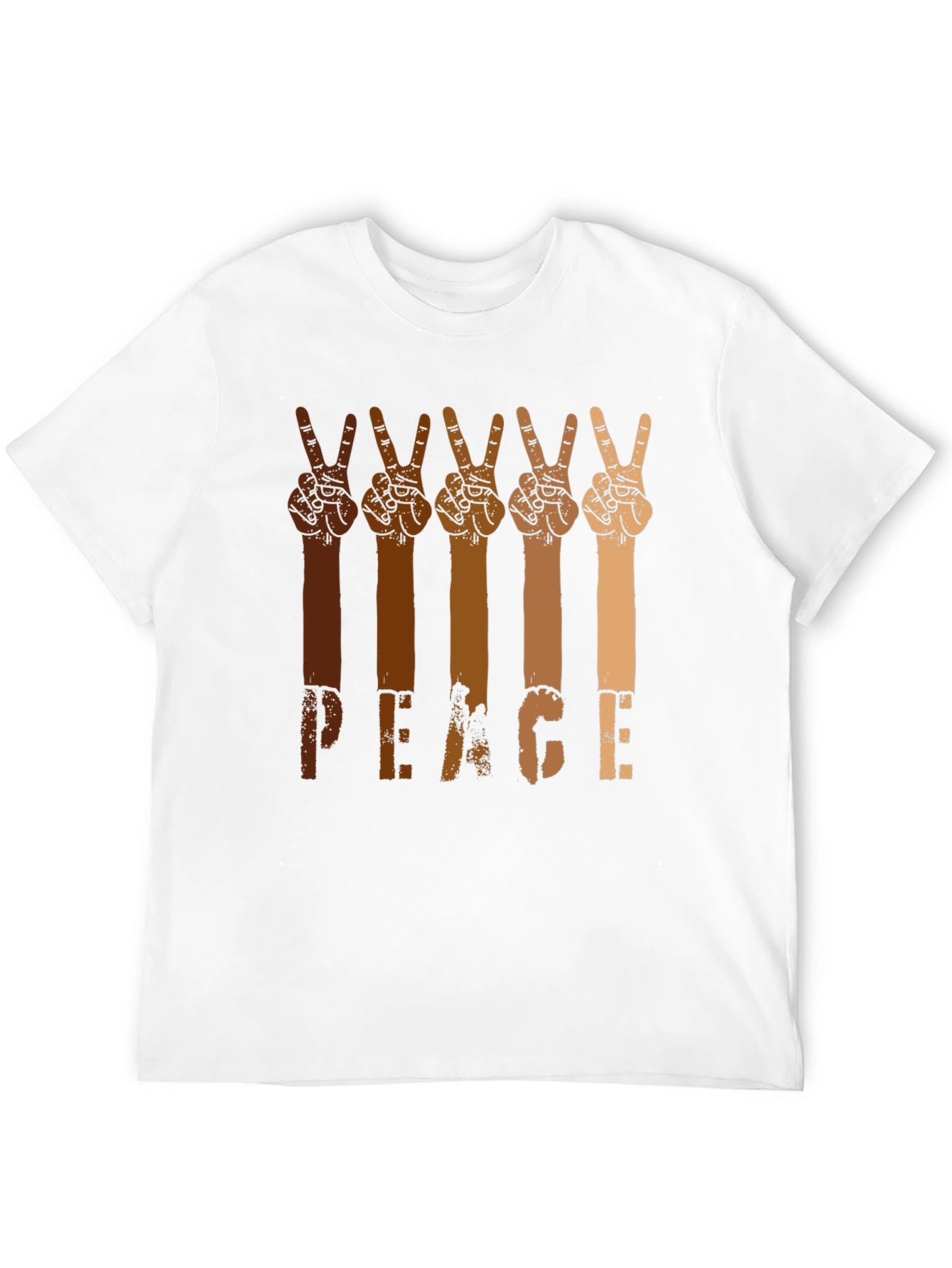 Black Peace Hands Graphic Tee - Multi-Skin Tone Unity Shirt view 12