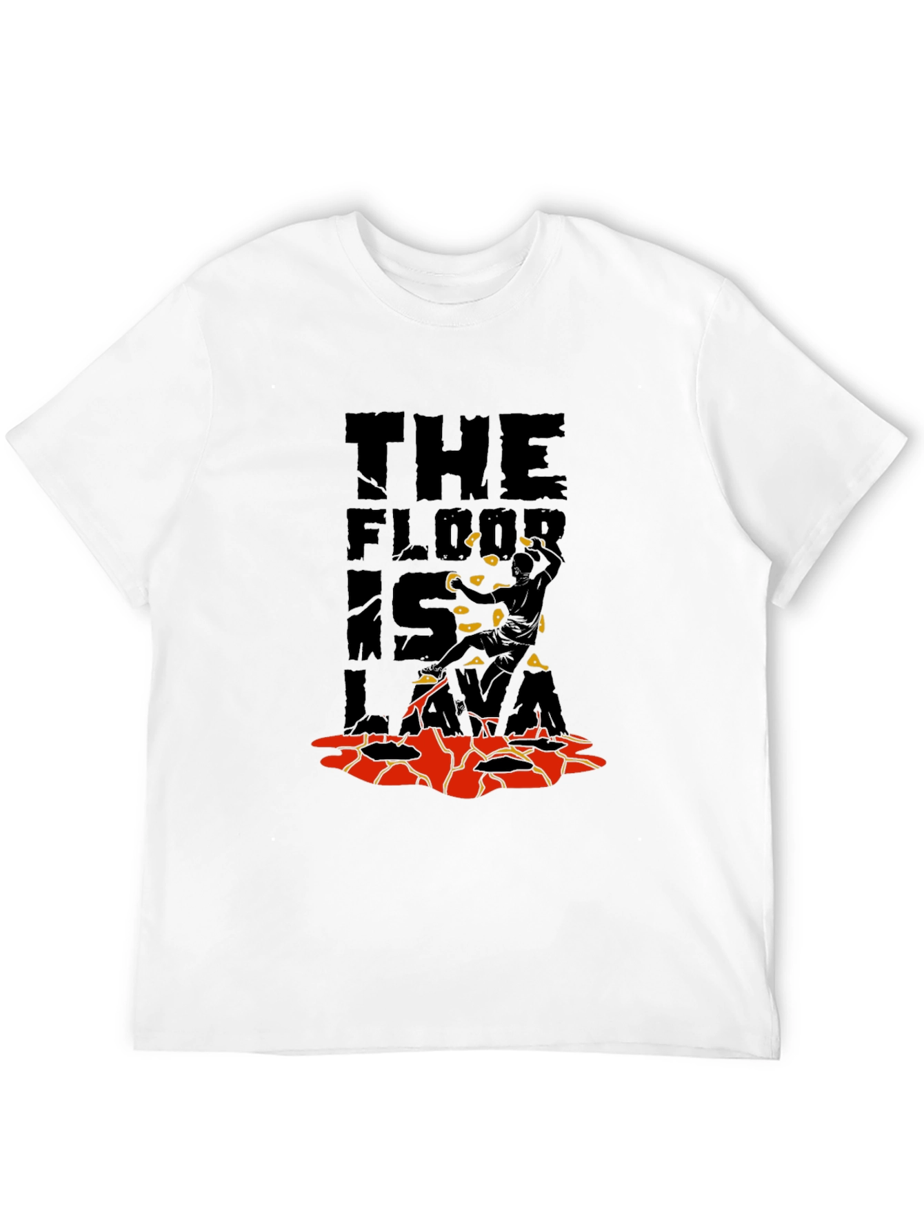 Black The Floor is Lava Graphic T-Shirt view 12