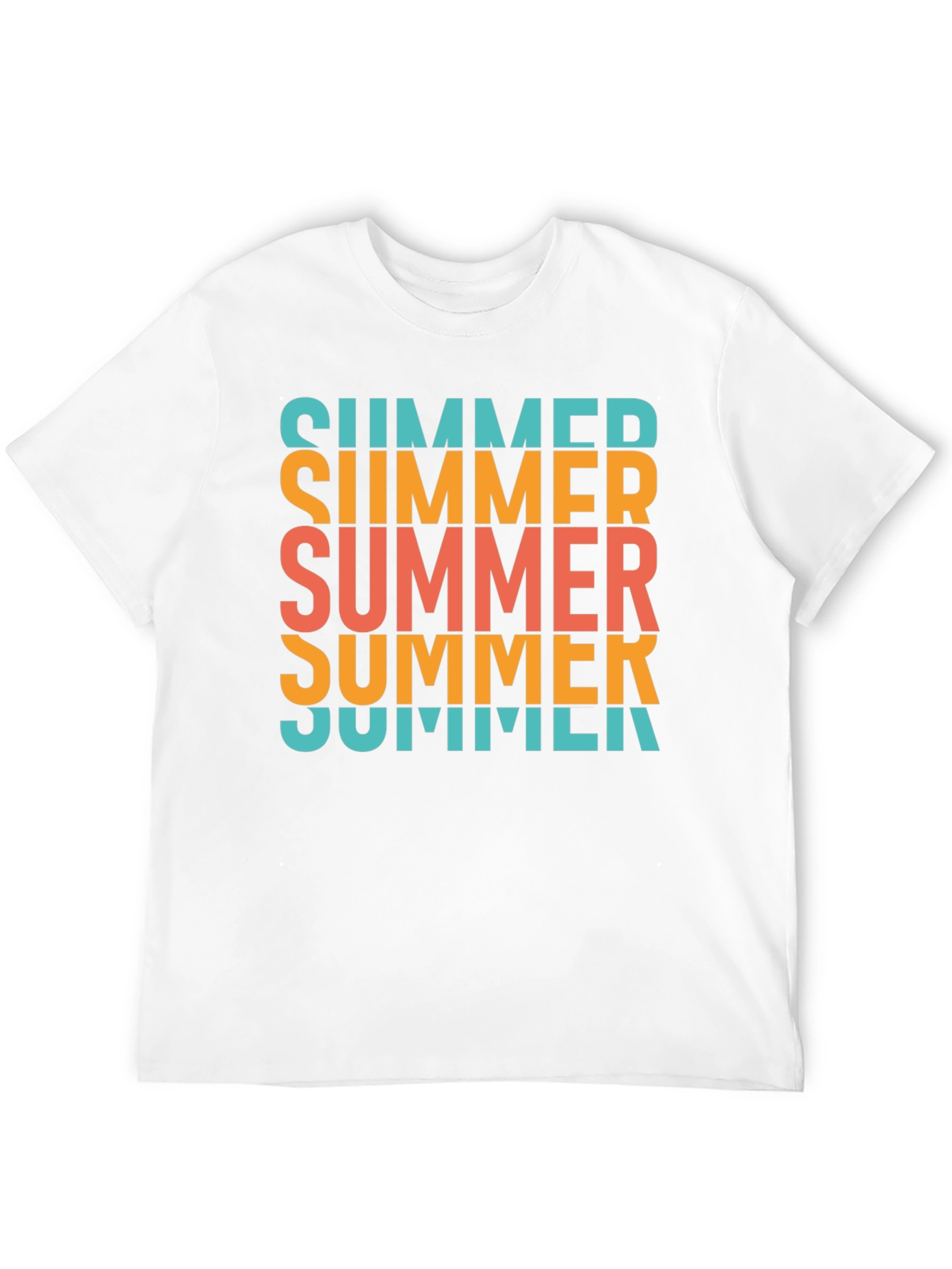 Black Summer Text Stacked Graphic T-Shirt - Casual Cotton Tee view 12