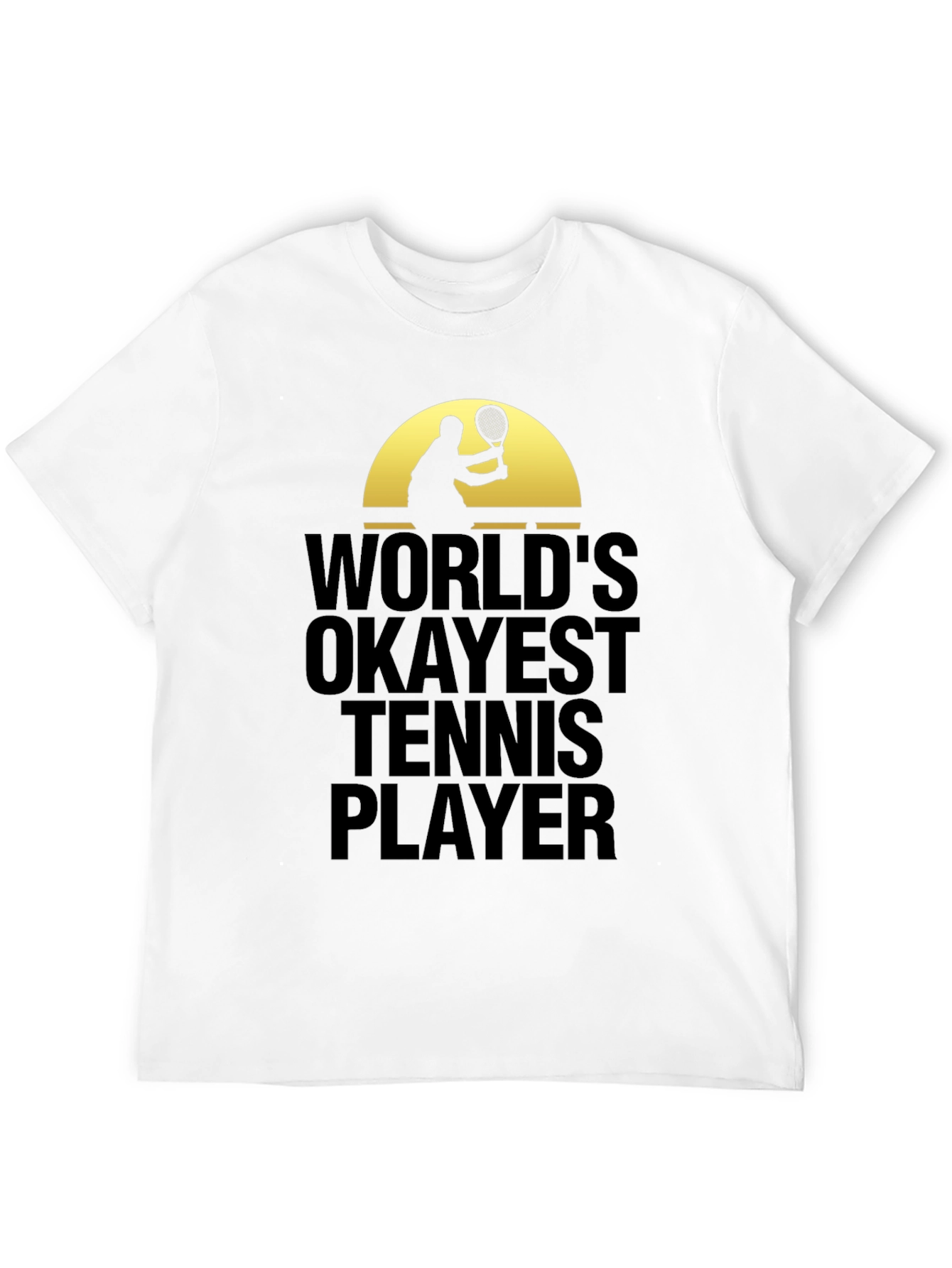 Black World's Okayest Tennis Player Graphic T-Shirt view 12