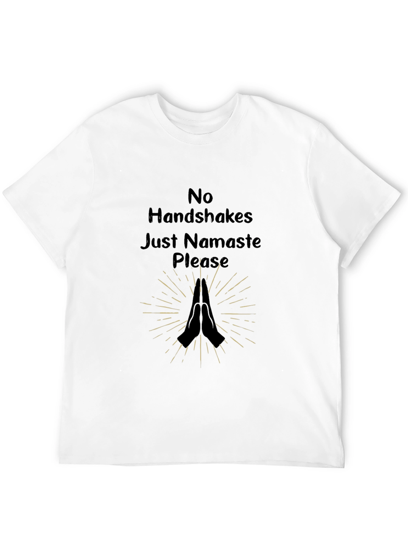 Black Namaste Please Graphic Tee - No Handshakes Shirt view 12