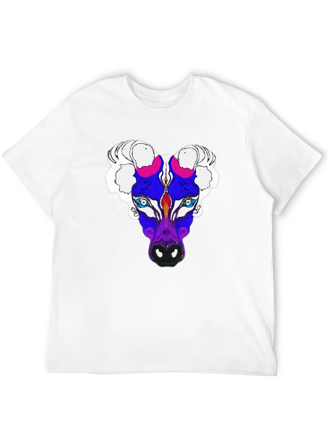 Black Abstract Bull Graphic Tee - Men's Black T-Shirt view 12