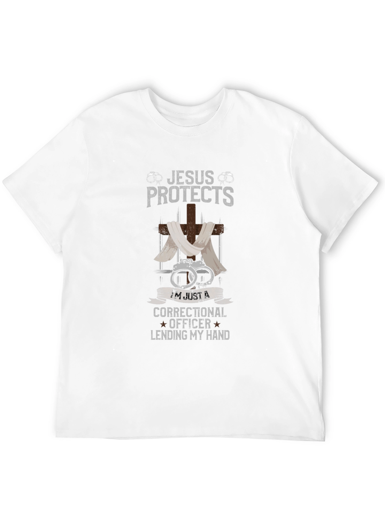 Black Jesus Protects Correctional Officer T-Shirt view 12