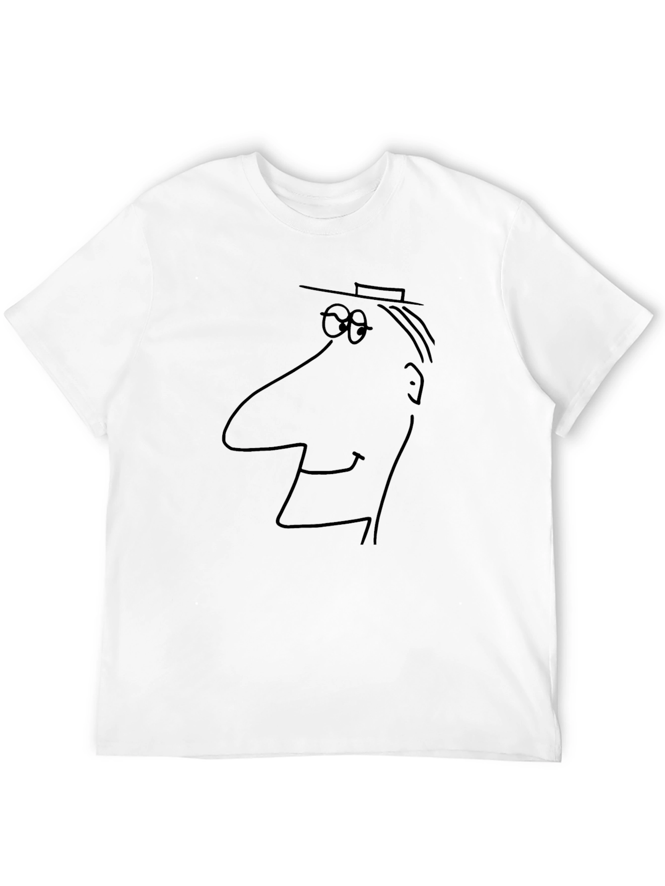 Black Abstract Cartoon Face Black T-Shirt view 12