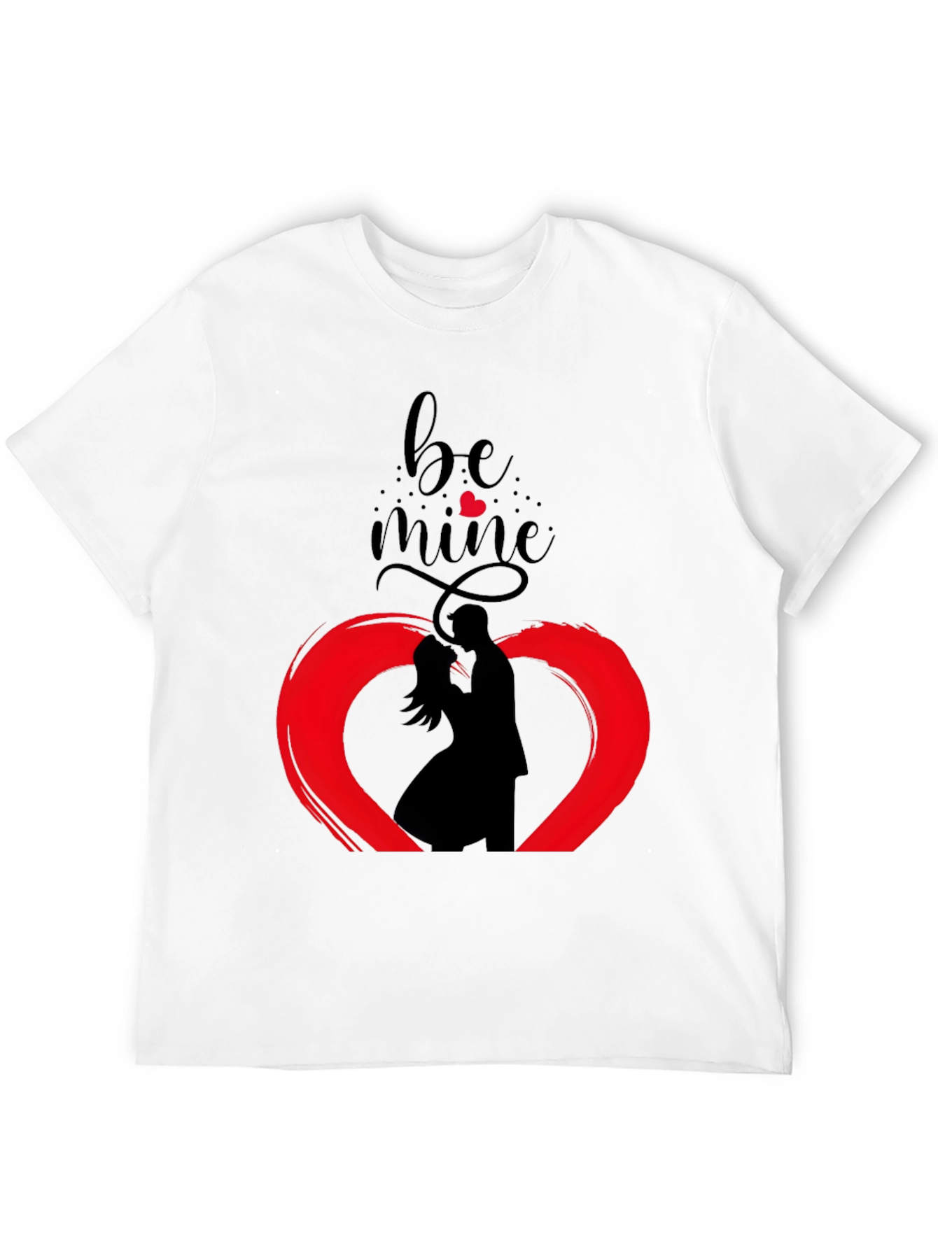 Black Be Mine Valentine's Graphic Tee - Stylish Black Cotton view 12