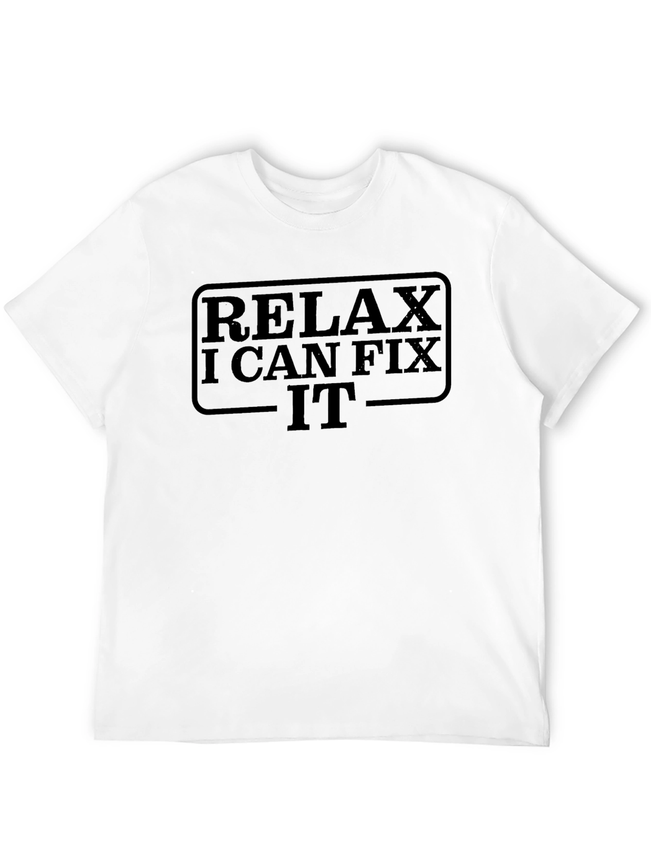 Black Relax I Can Fix It Graphic Tee - Black Crew Neck Shirt view 12