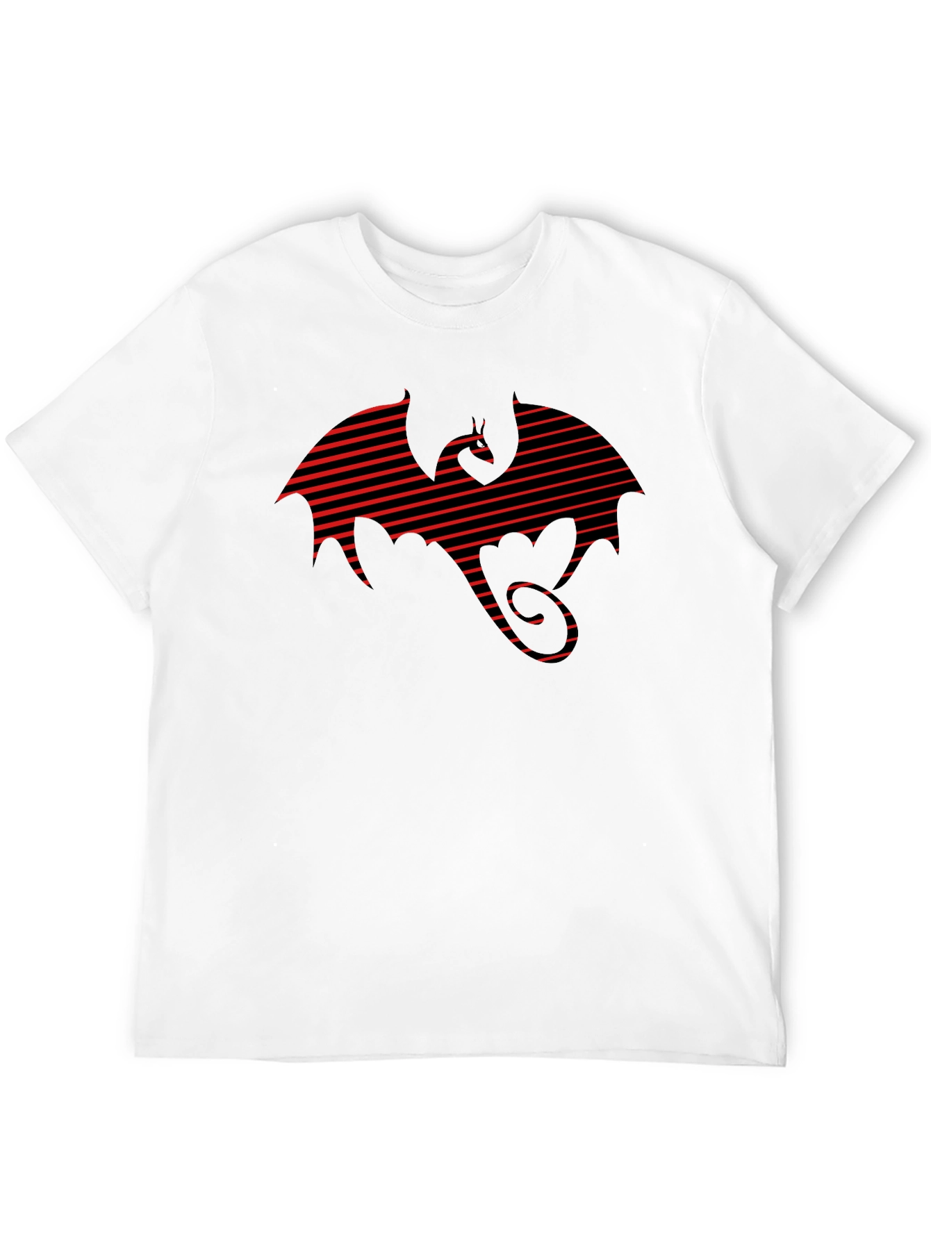 Black Striped Dragon Tee - Graphic Print T-Shirt view 12