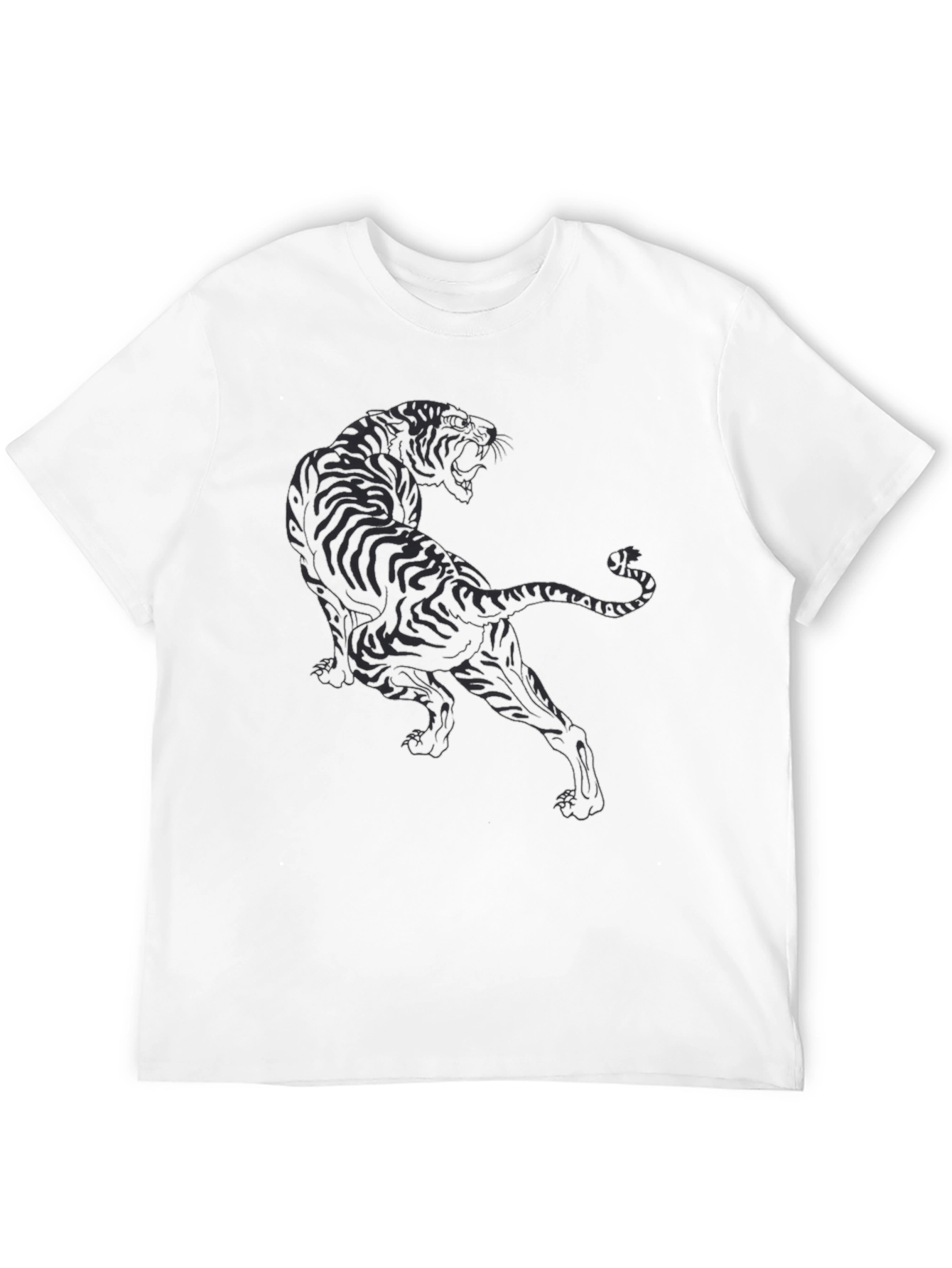 Black Black Tiger Graphic Tee - Stylish Men's T-Shirt view 12