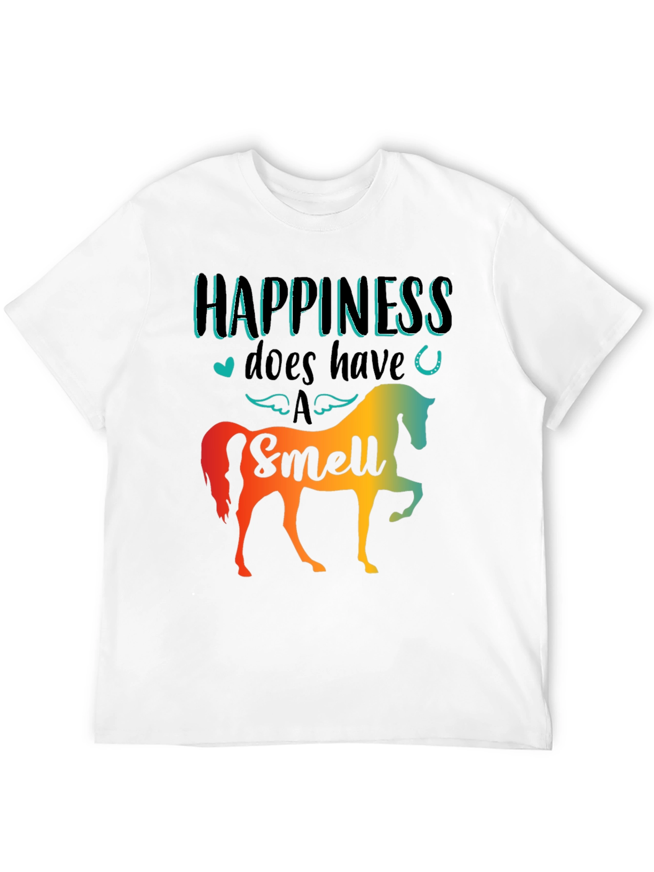 Black Happiness Has a Smell Horse T-Shirt view 12