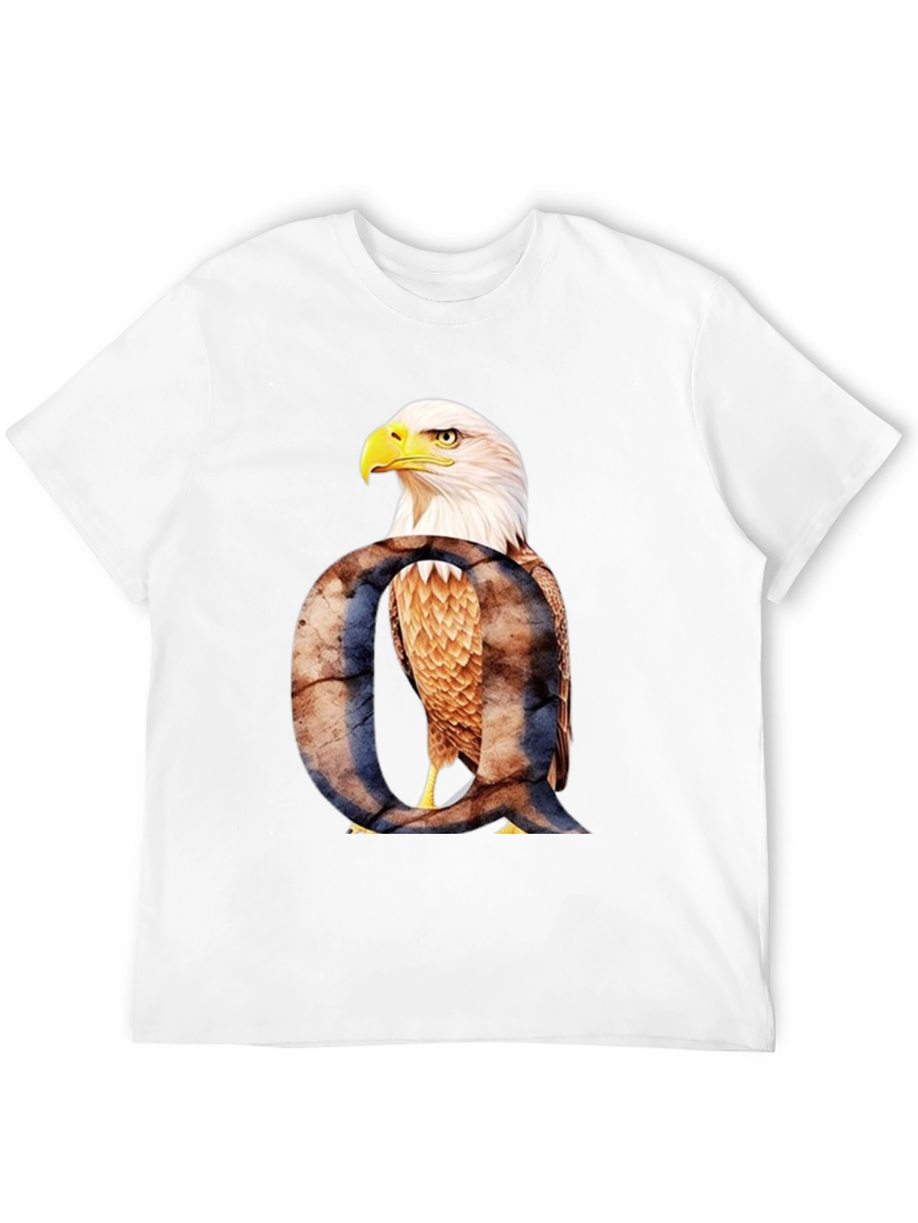 Black Eagle Letter Q Graphic T-Shirt view 12