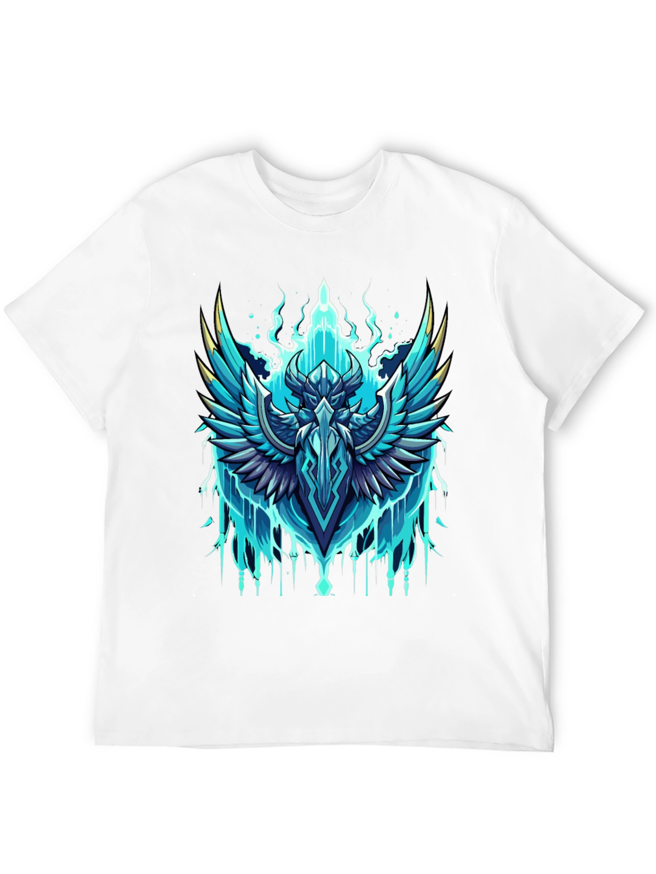 Black Epic Winged Crest Graphic Tee - Black Cotton view 12